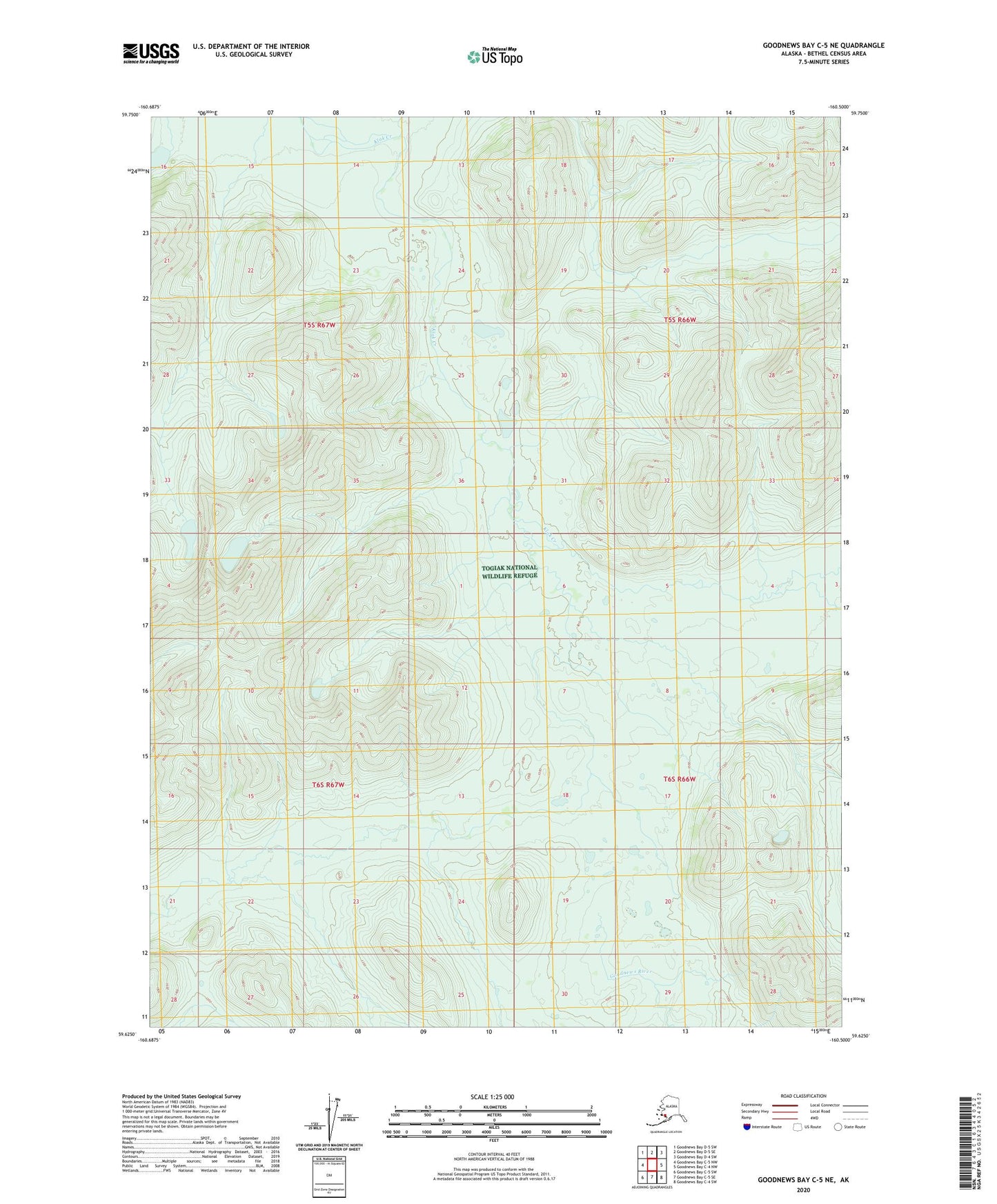 Goodnews Bay C-5 NE Alaska US Topo Map Image