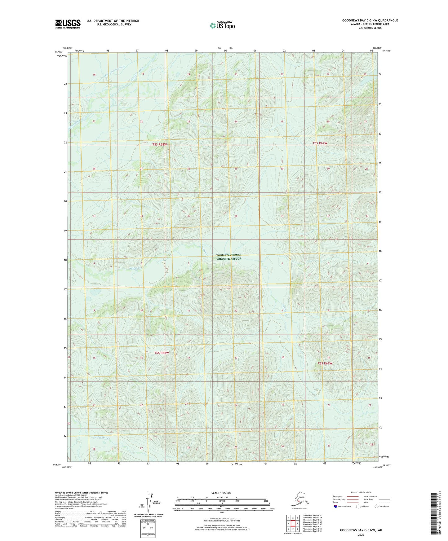 Goodnews Bay C-5 NW Alaska US Topo Map Image