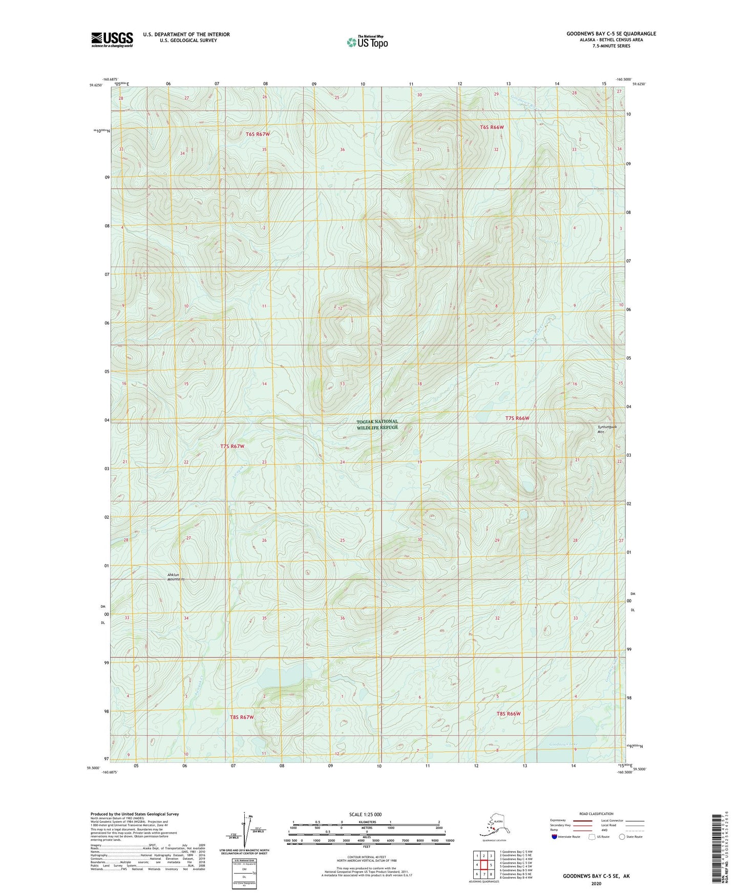 Goodnews Bay C-5 SE Alaska US Topo Map Image
