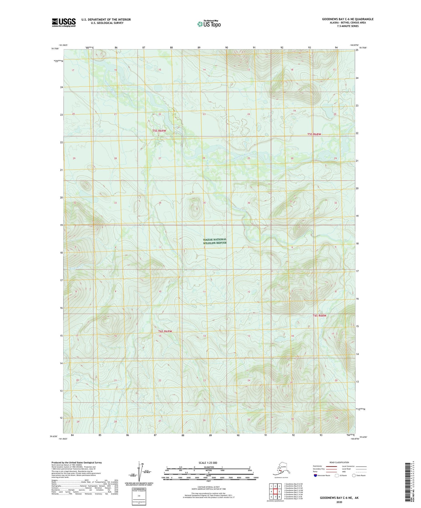 Goodnews Bay C-6 NE Alaska US Topo Map Image