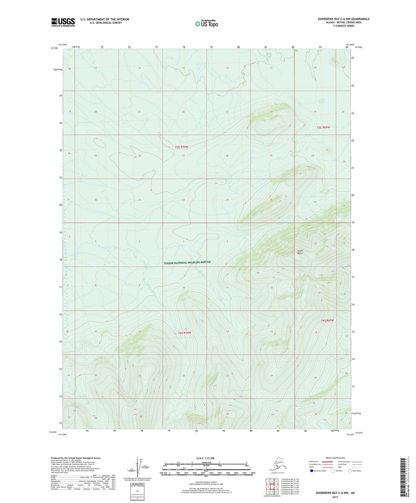 Goodnews Bay C-6 NW Alaska US Topo Map Image