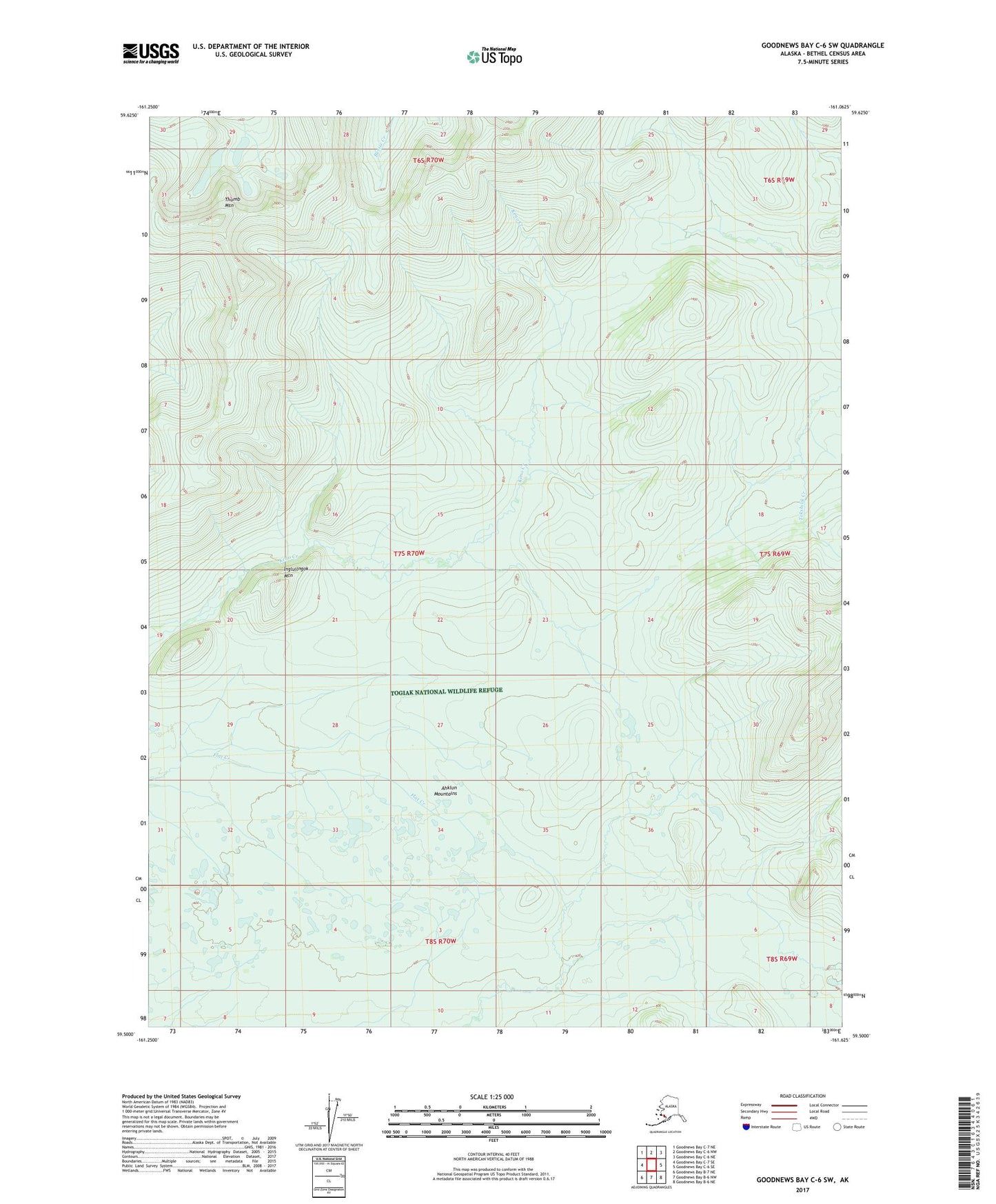 Goodnews Bay C-6 SW Alaska US Topo Map Image