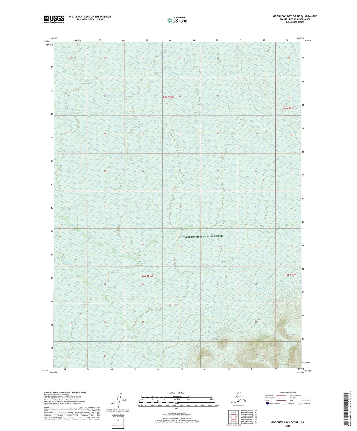 Goodnews Bay C-7 NE Alaska US Topo Map Image