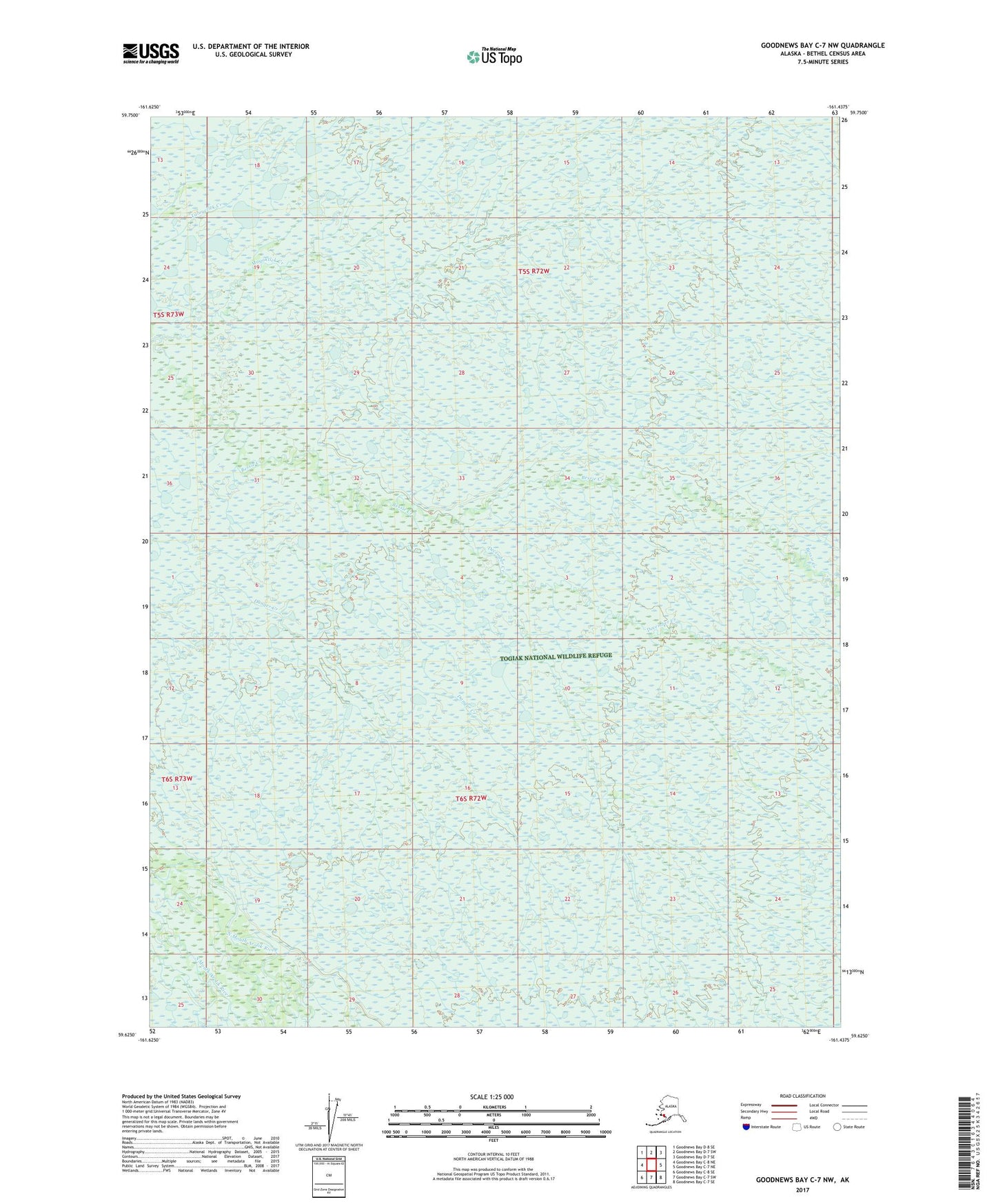 Goodnews Bay C-7 NW Alaska US Topo Map Image
