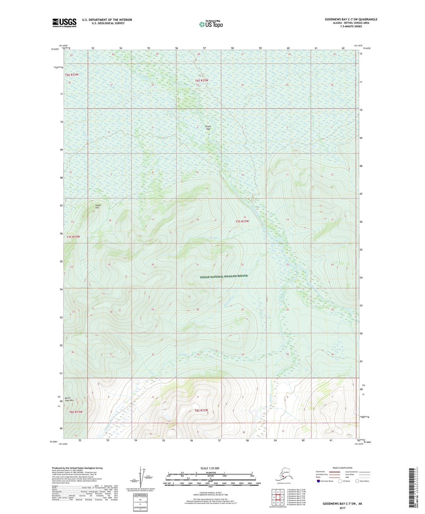 Goodnews Bay C-7 SW Alaska US Topo Map Image
