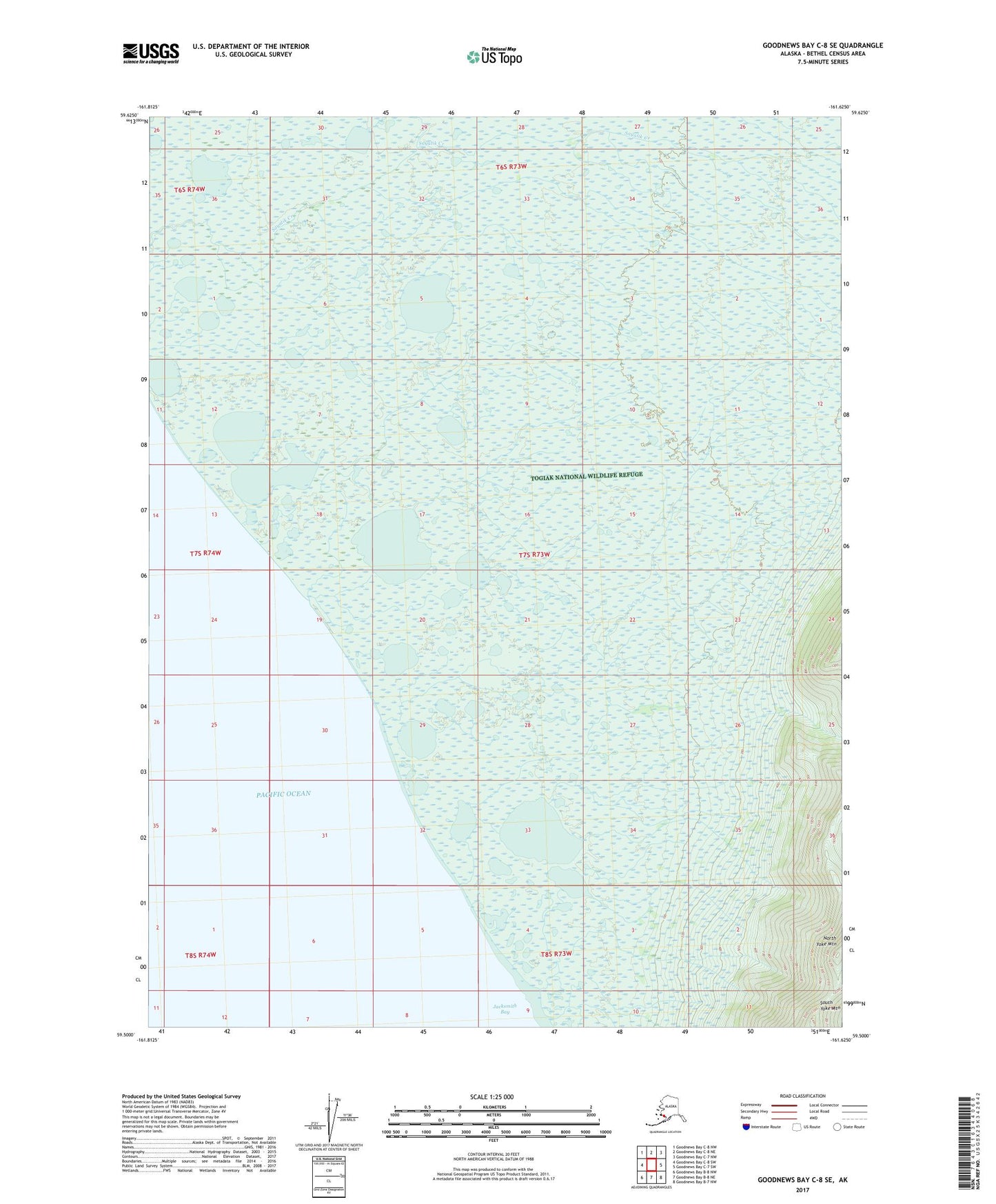 Goodnews Bay C-8 SE Alaska US Topo Map Image