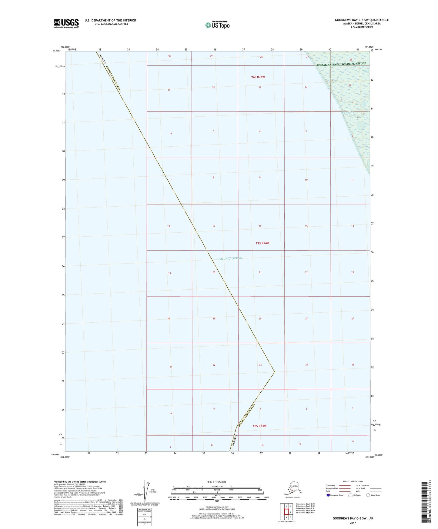 Goodnews Bay C-8 SW Alaska US Topo Map Image