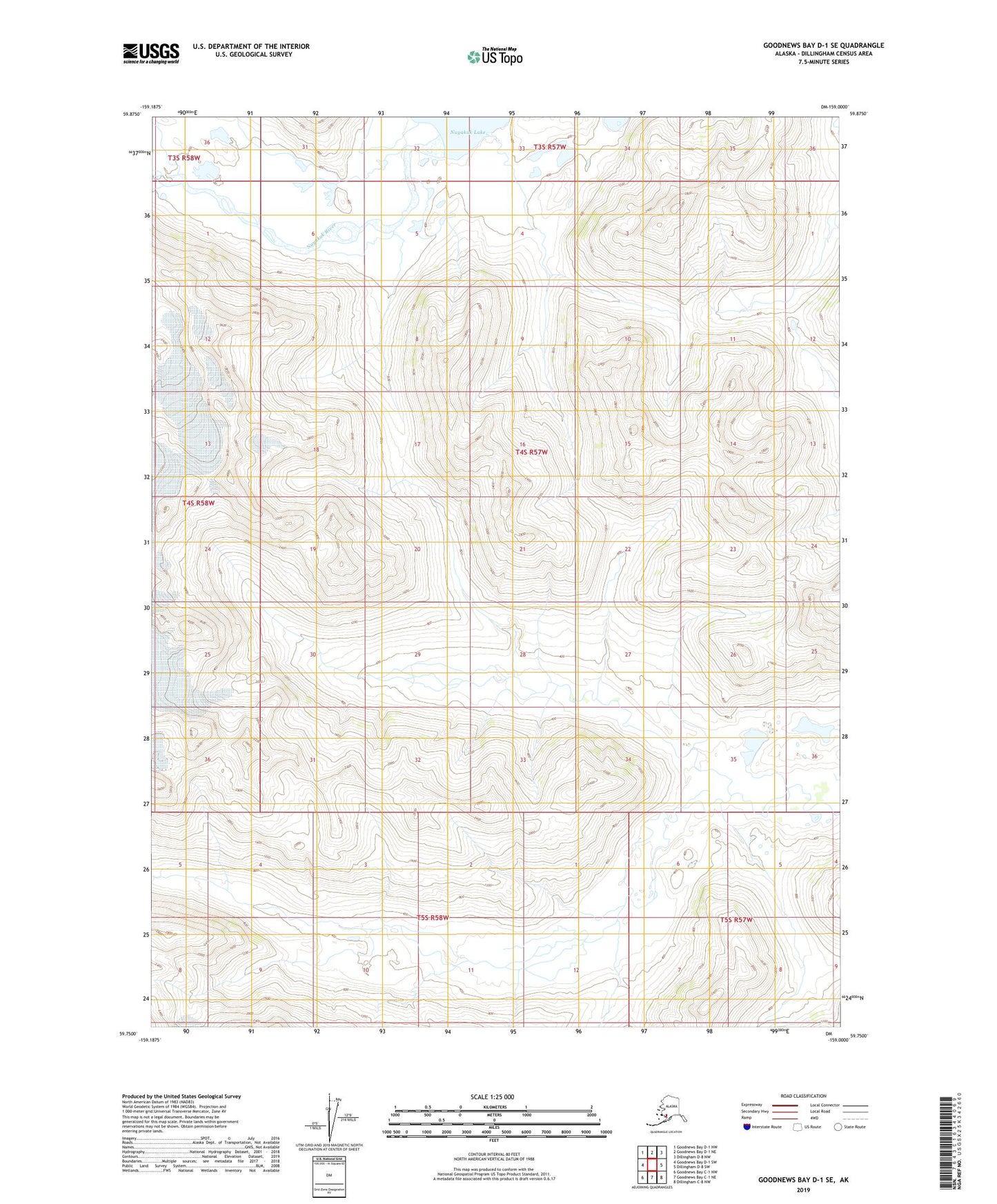 Goodnews Bay D-1 SE Alaska US Topo Map Image
