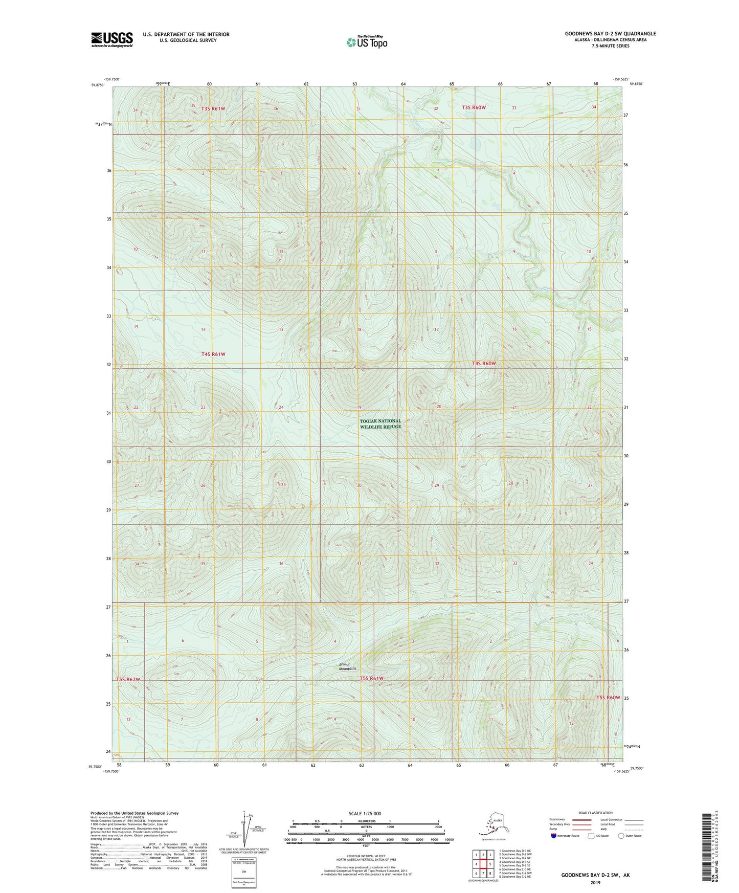 Goodnews Bay D-2 SW Alaska US Topo Map Image