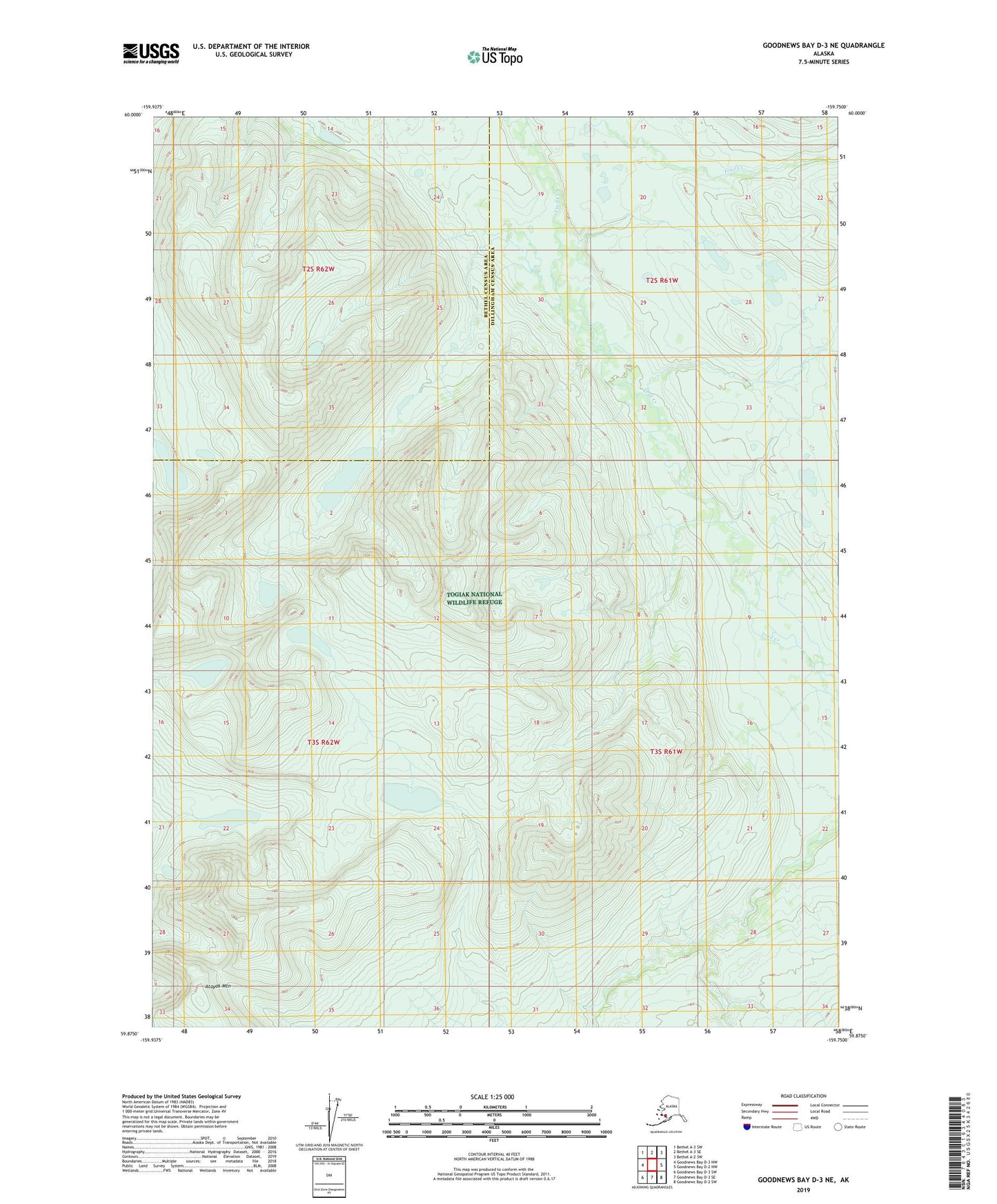 Goodnews Bay D-3 NE Alaska US Topo Map Image