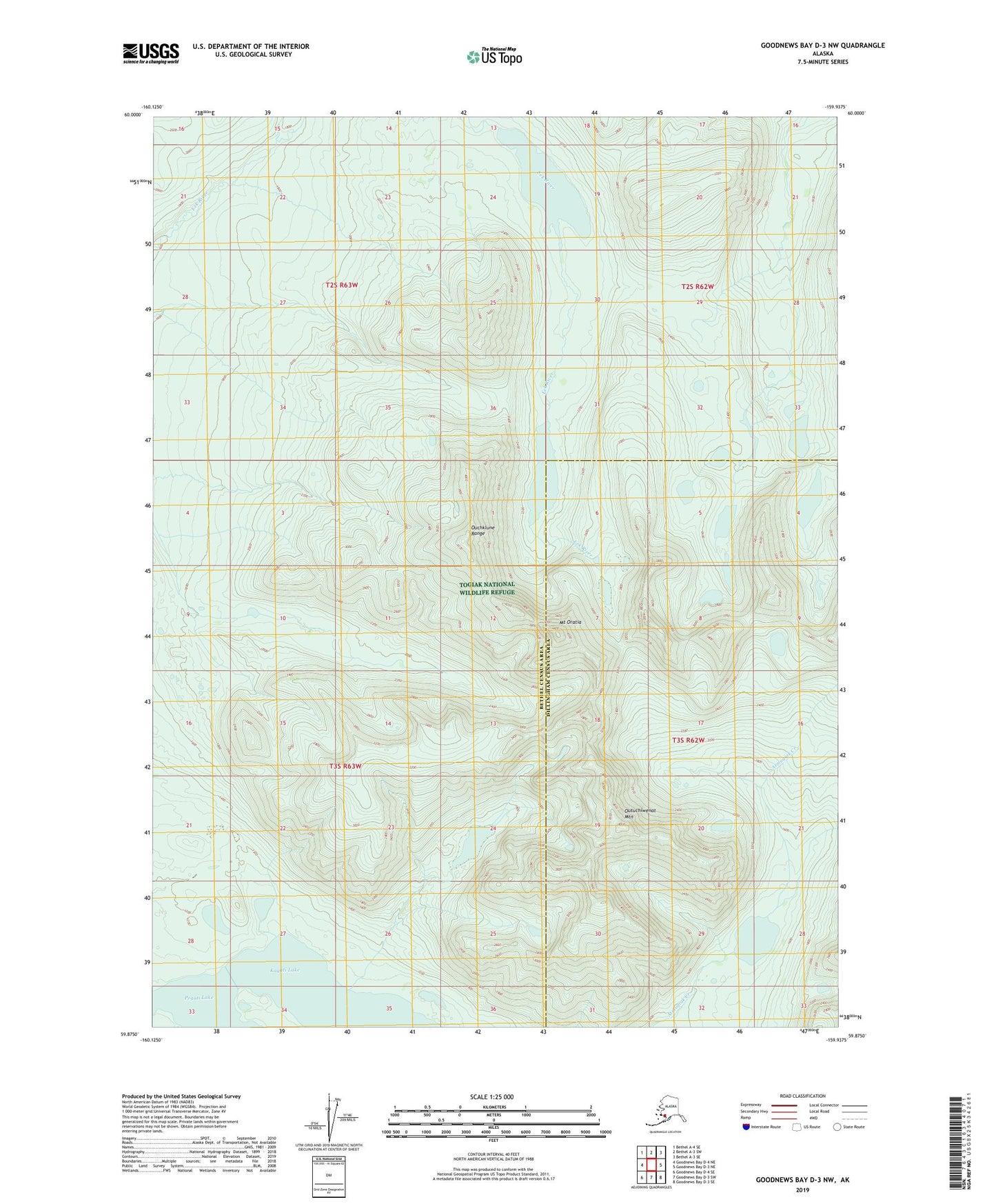 Goodnews Bay D-3 NW Alaska US Topo Map Image