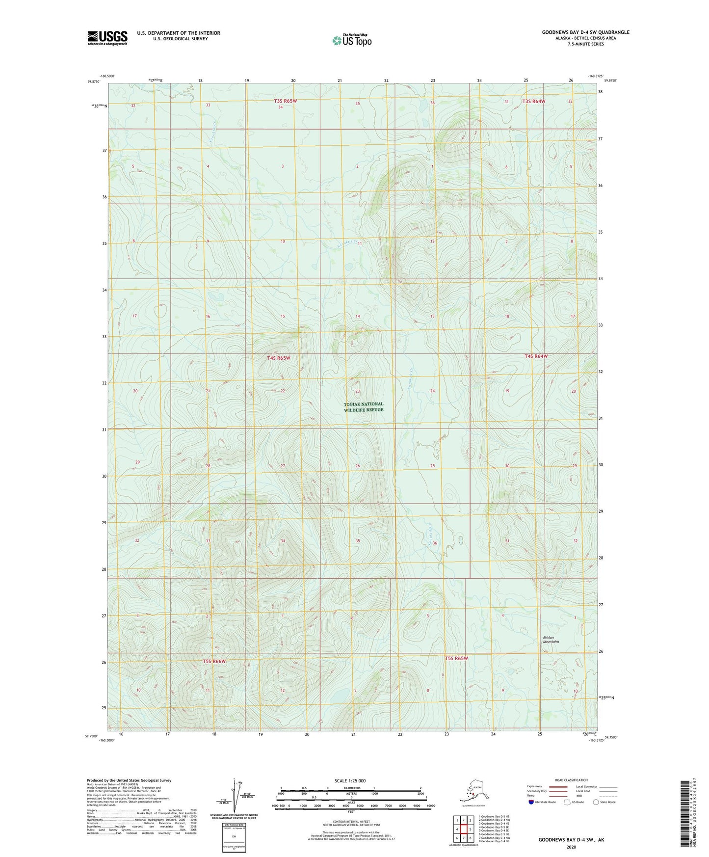 Goodnews Bay D-4 SW Alaska US Topo Map Image