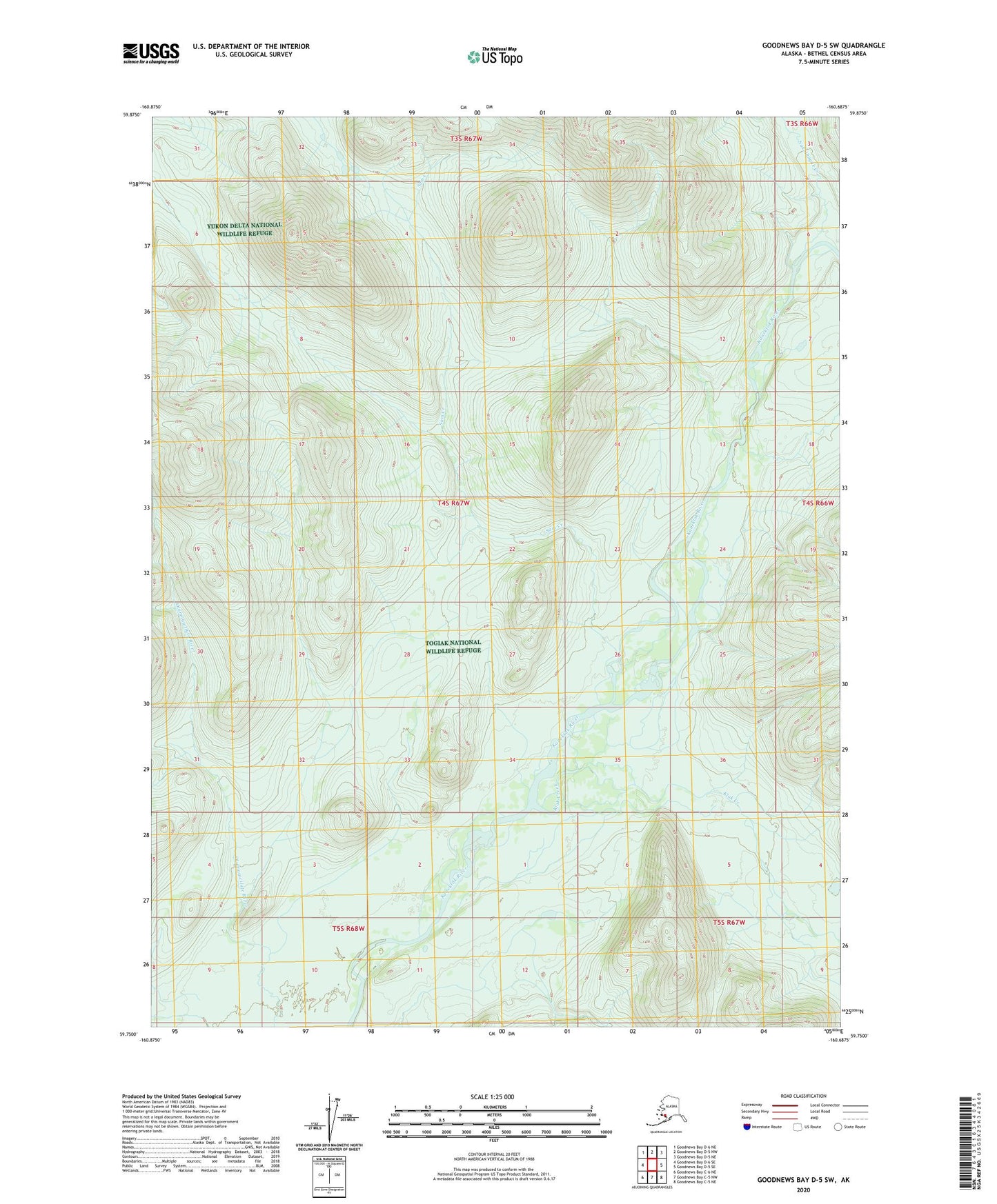 Goodnews Bay D-5 SW Alaska US Topo Map Image