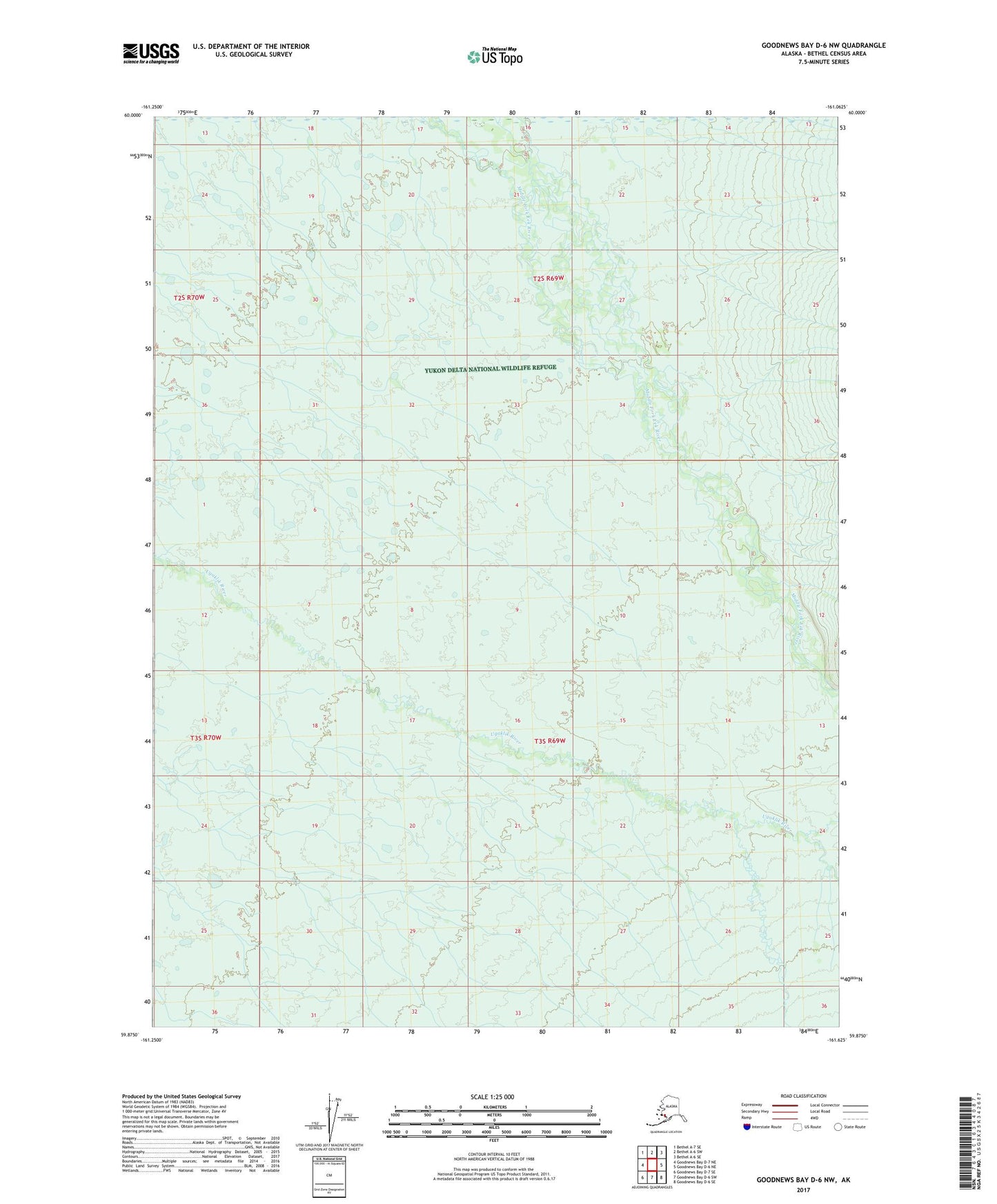 Goodnews Bay D-6 NW Alaska US Topo Map Image