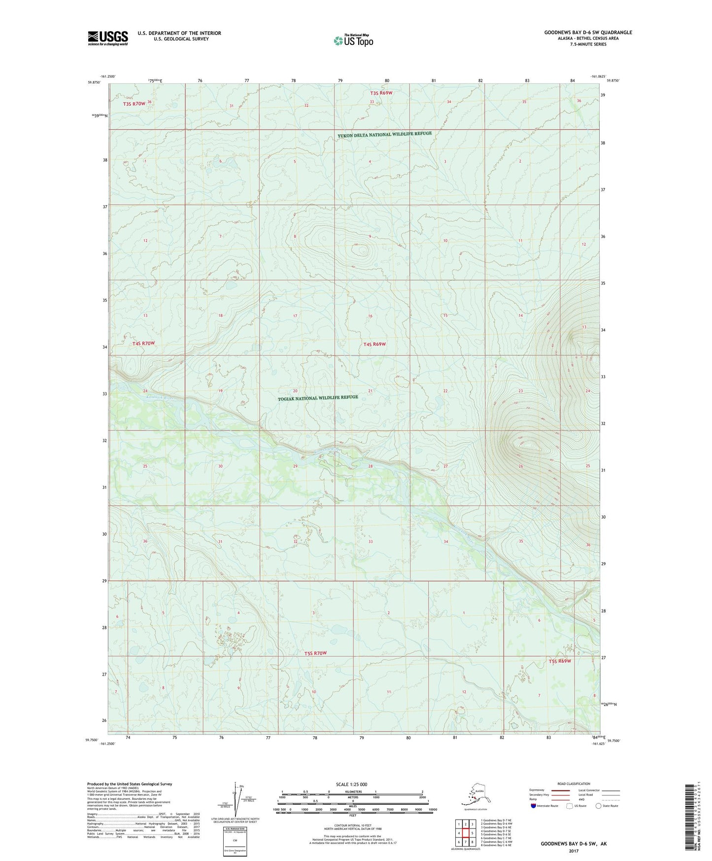 Goodnews Bay D-6 SW Alaska US Topo Map Image