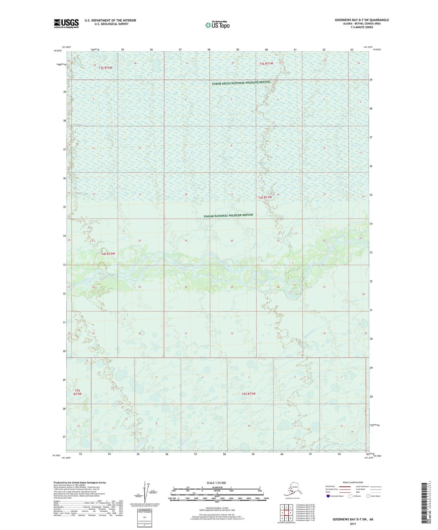 Goodnews Bay D-7 SW Alaska US Topo Map Image