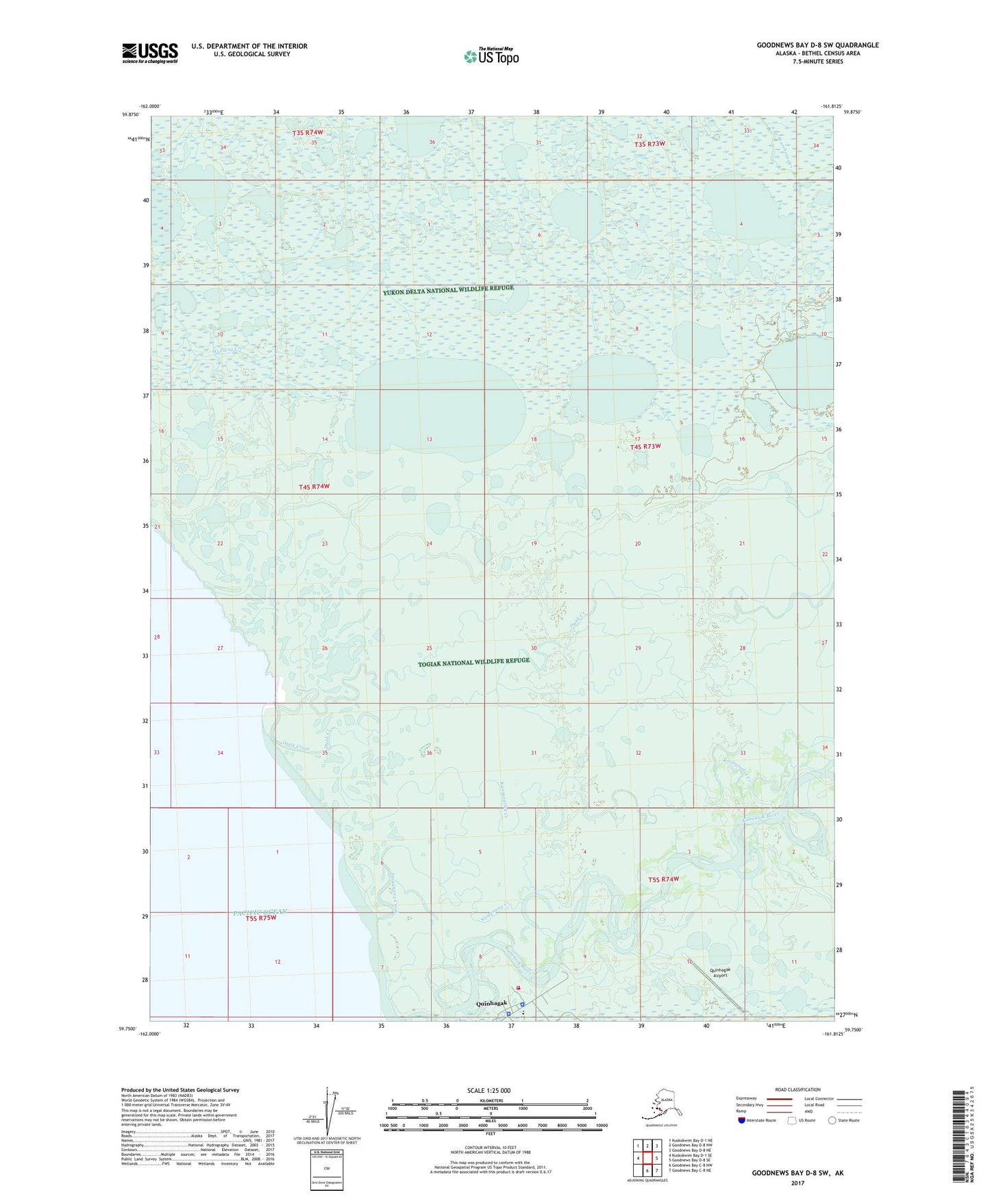 Goodnews Bay D-8 SW Alaska US Topo Map Image