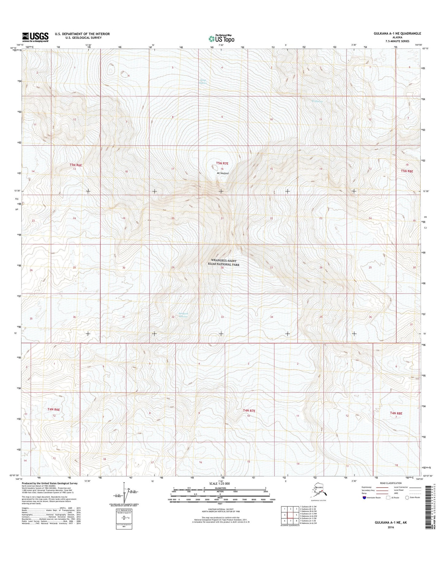 Gulkana A-1 NE Alaska US Topo Map Image