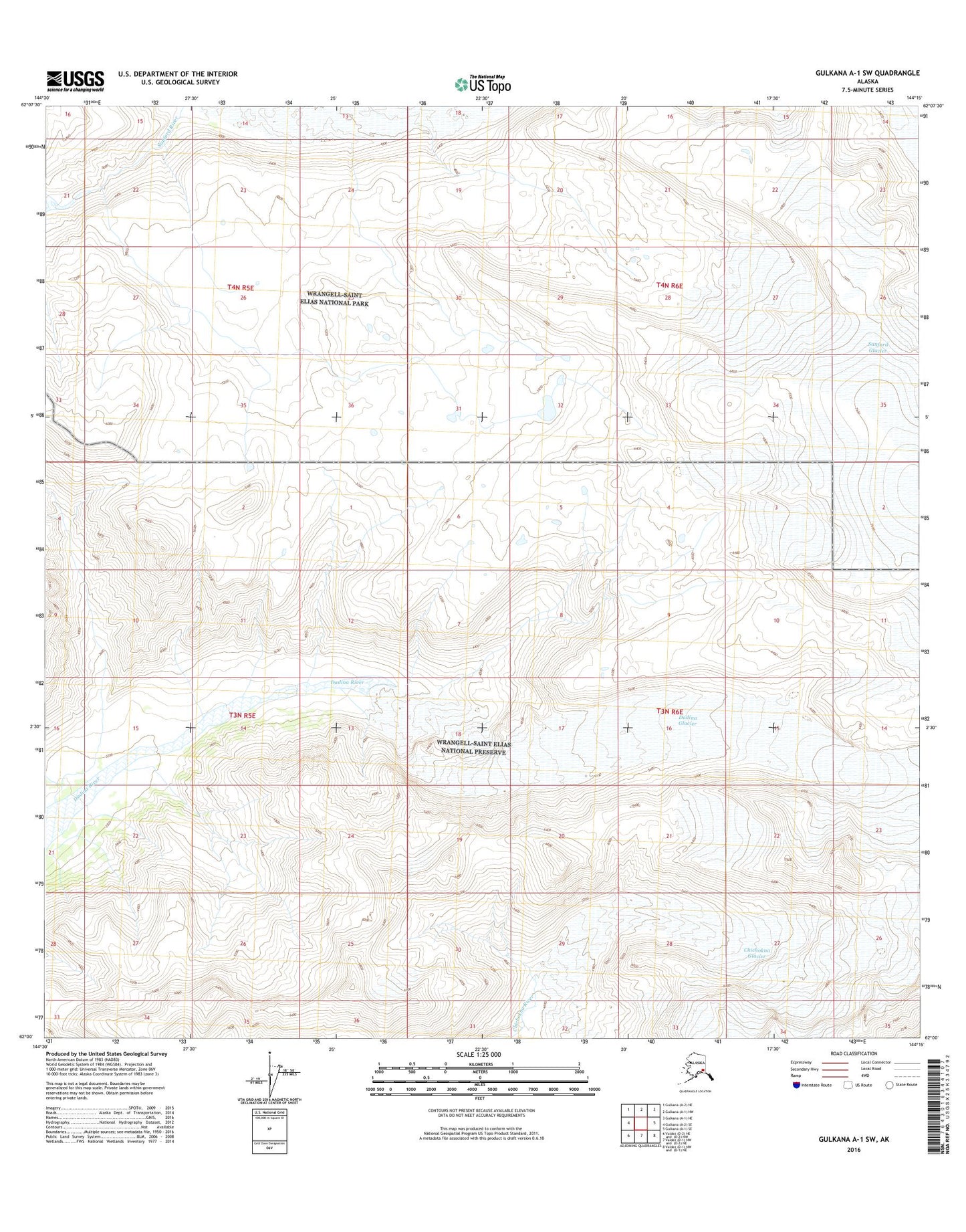 Gulkana A-1 SW Alaska US Topo Map Image