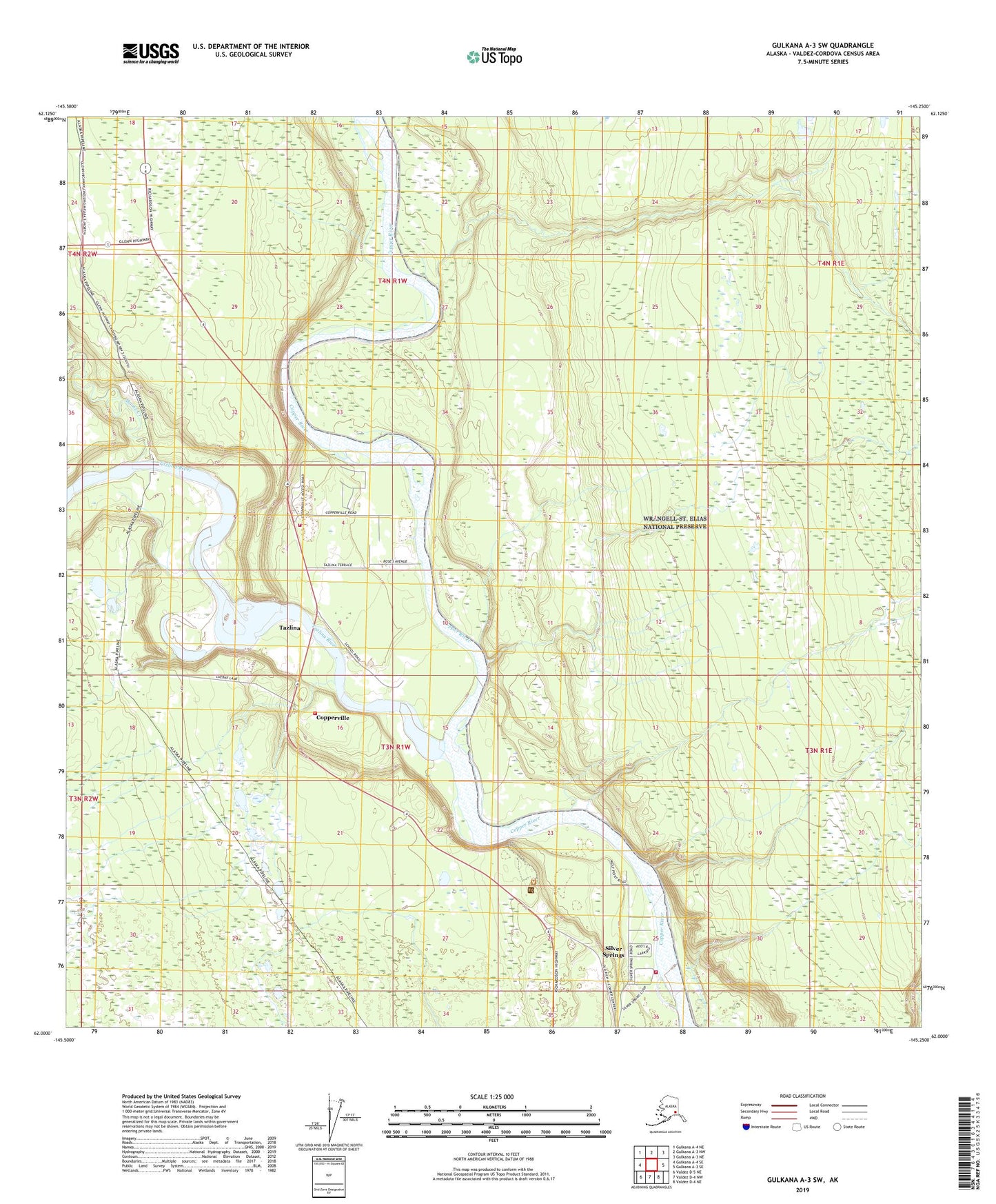 Gulkana A-3 SW Alaska US Topo Map Image