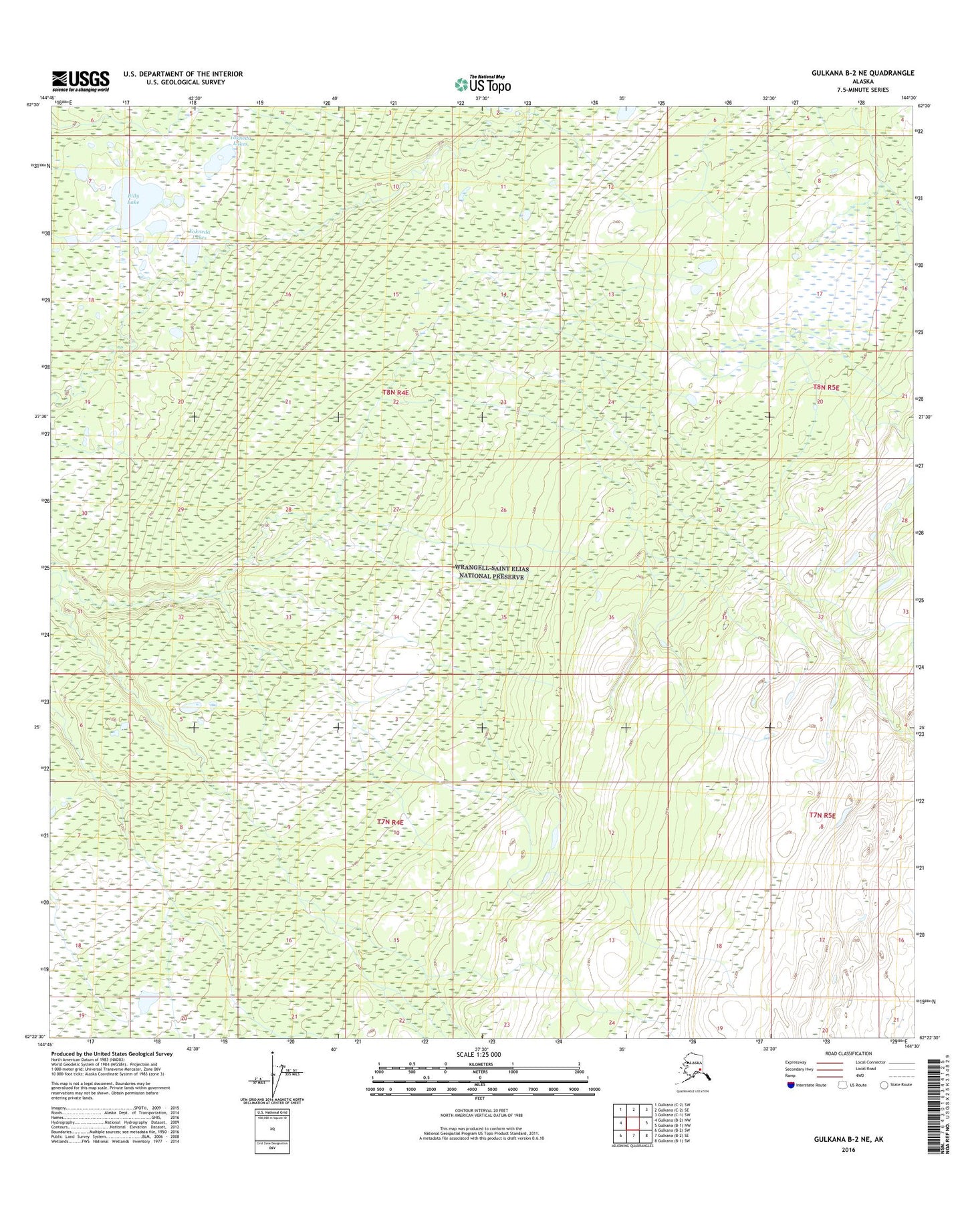 Gulkana B-2 NE Alaska US Topo Map Image
