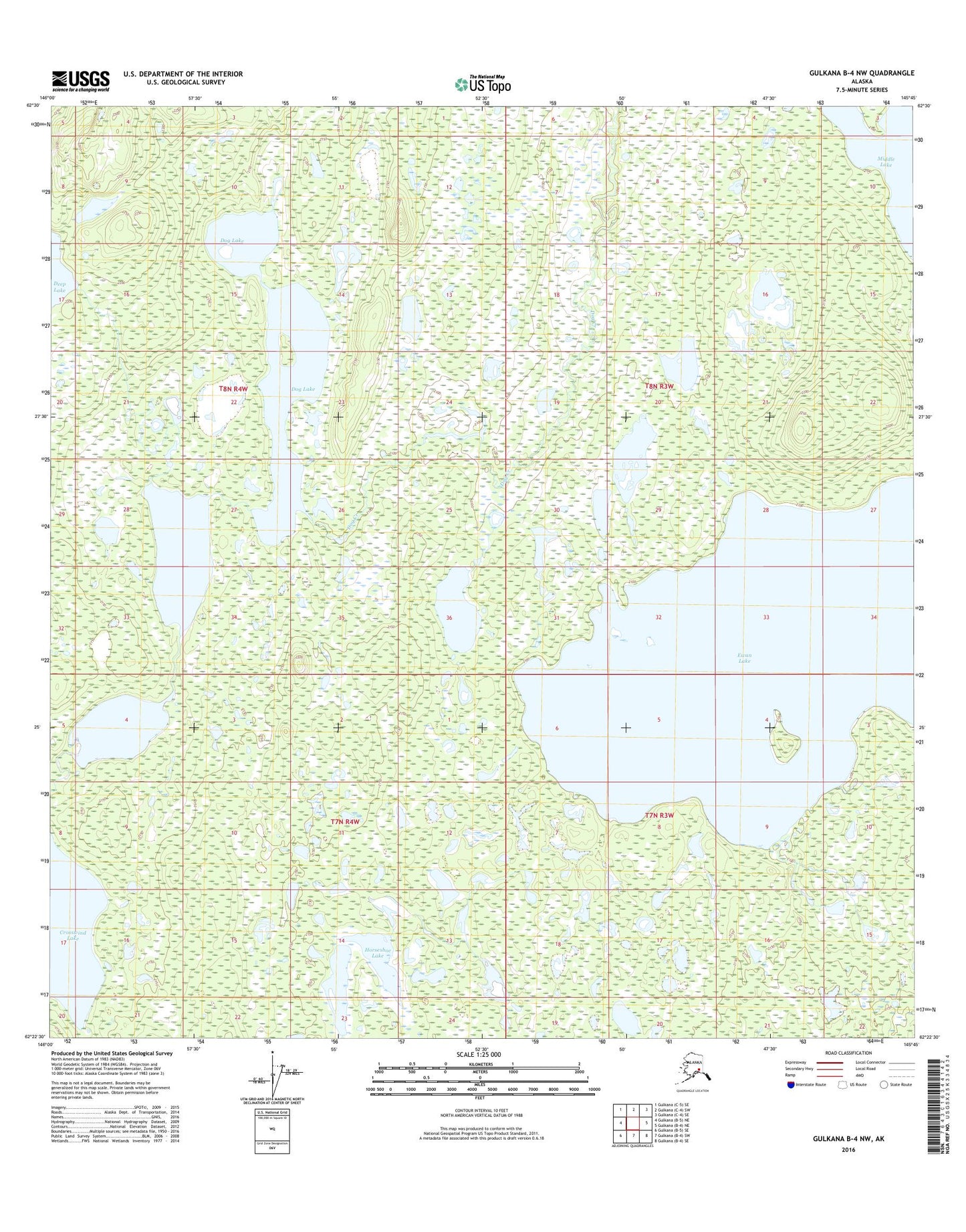 Gulkana B-4 NW Alaska US Topo Map Image