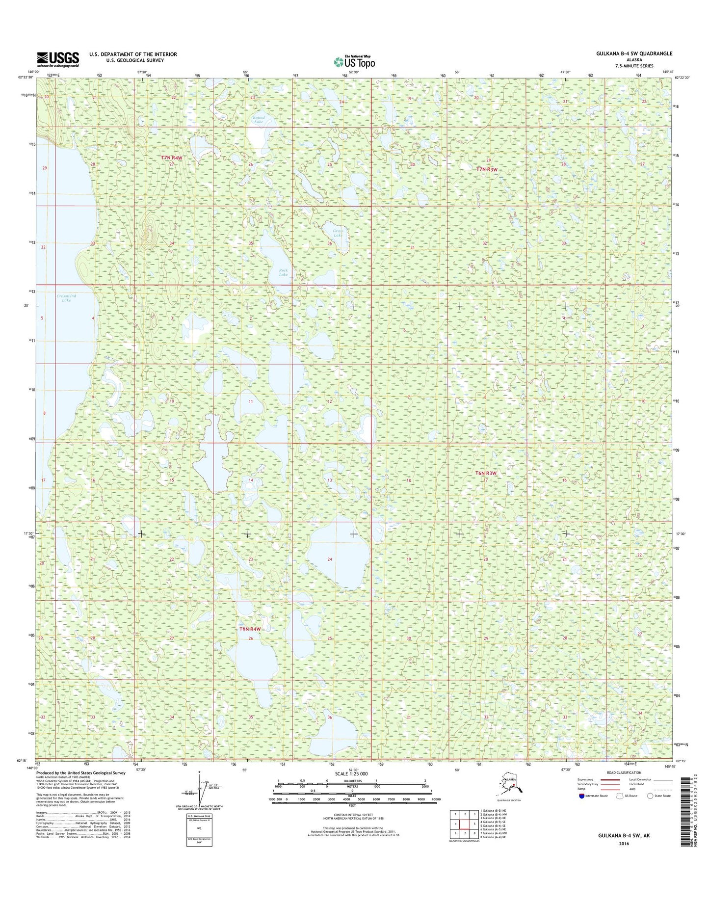 Gulkana B-4 SW Alaska US Topo Map Image