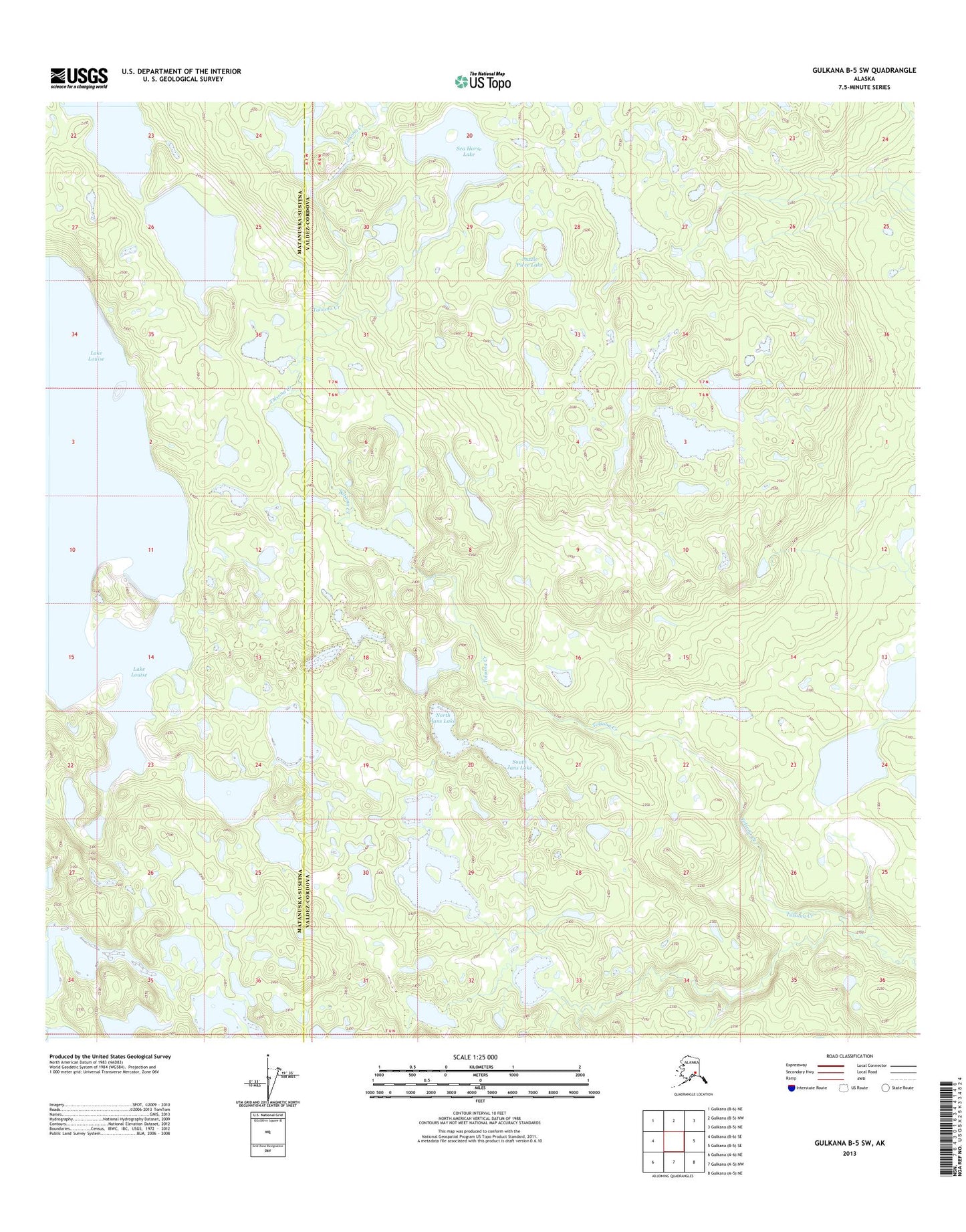 Gulkana B-5 SW Alaska US Topo Map Image