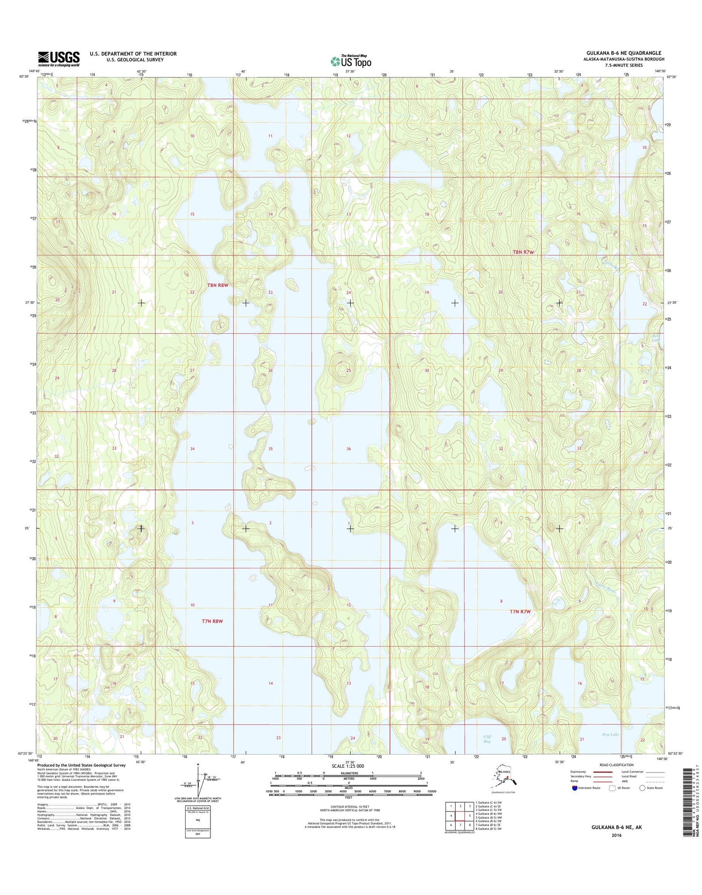 Gulkana B-6 NE Alaska US Topo Map Image