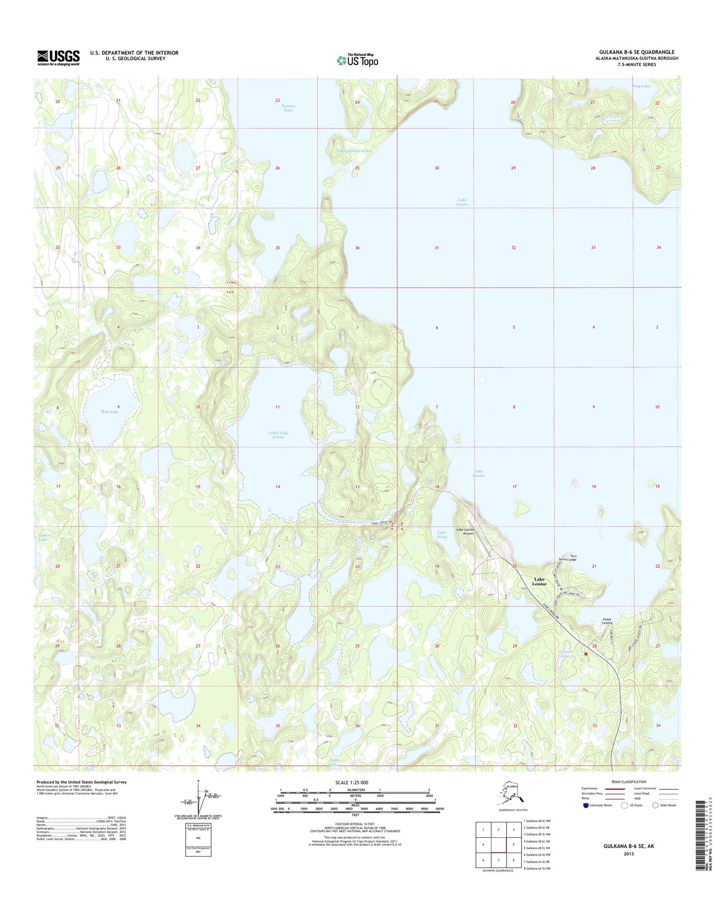 Gulkana B-6 SE Alaska US Topo Map Image