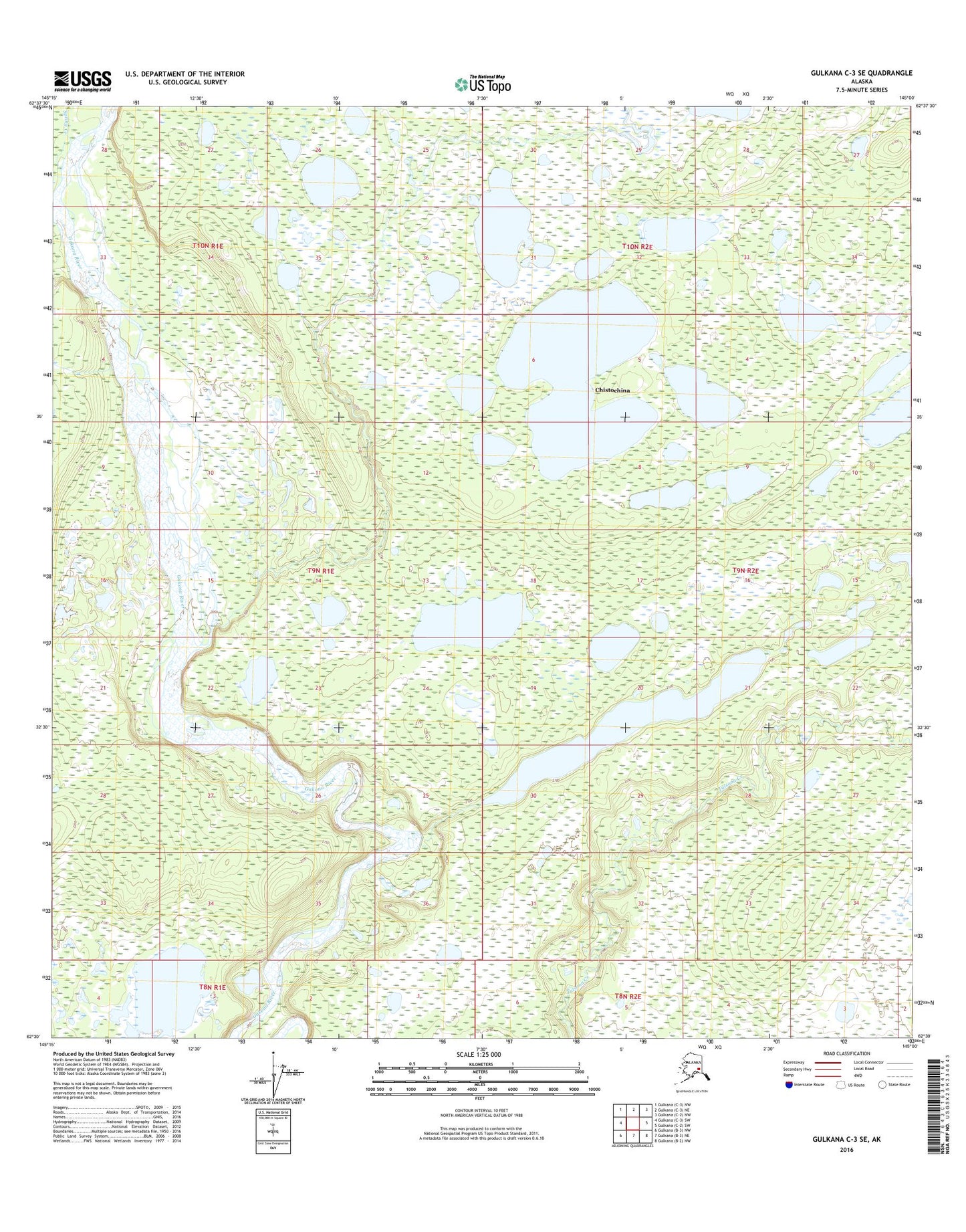 Gulkana C-3 SE Alaska US Topo Map Image