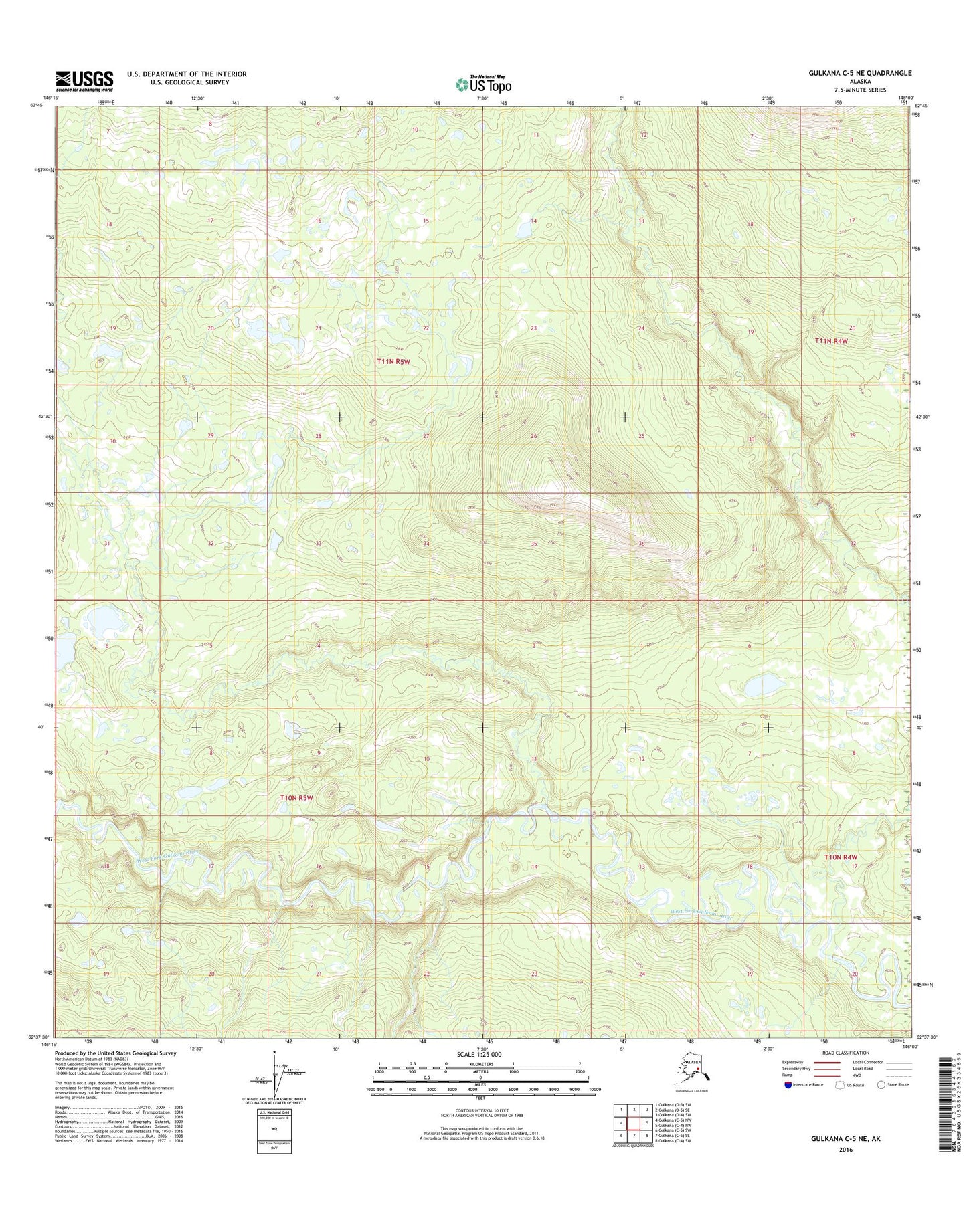 Gulkana C-5 NE Alaska US Topo Map Image