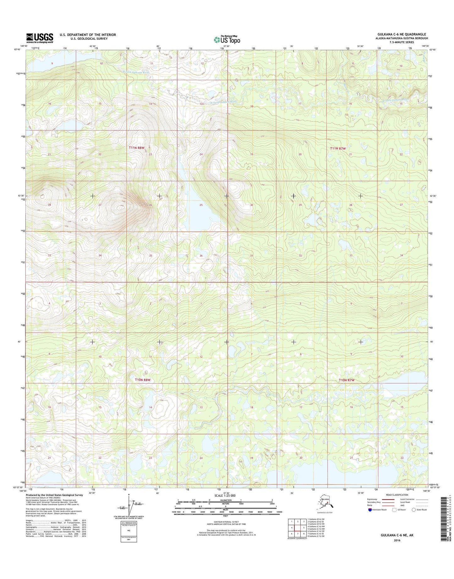 Gulkana C-6 NE Alaska US Topo Map Image