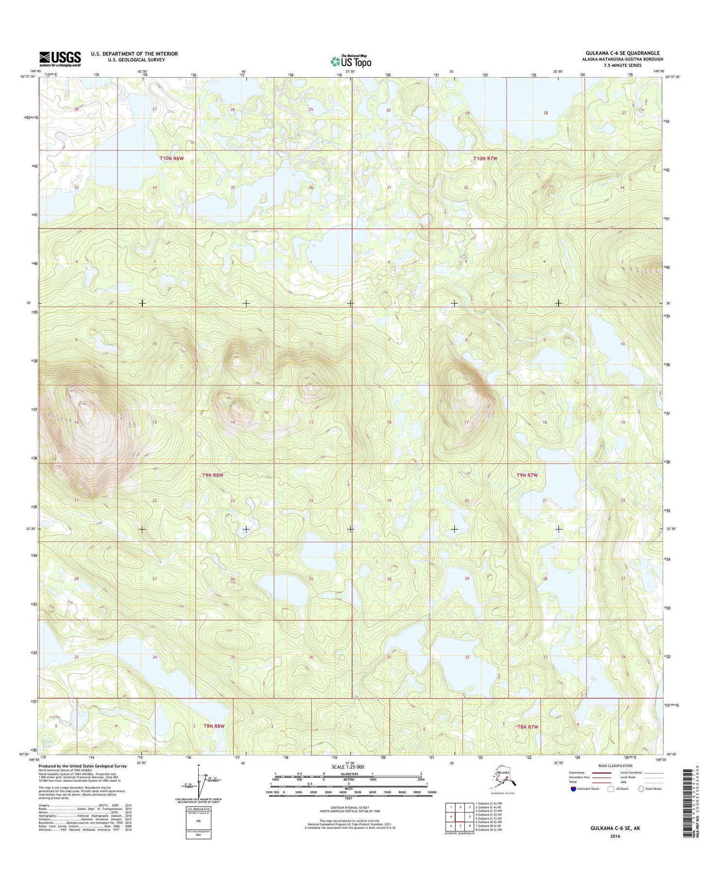 Gulkana C-6 SE Alaska US Topo Map Image