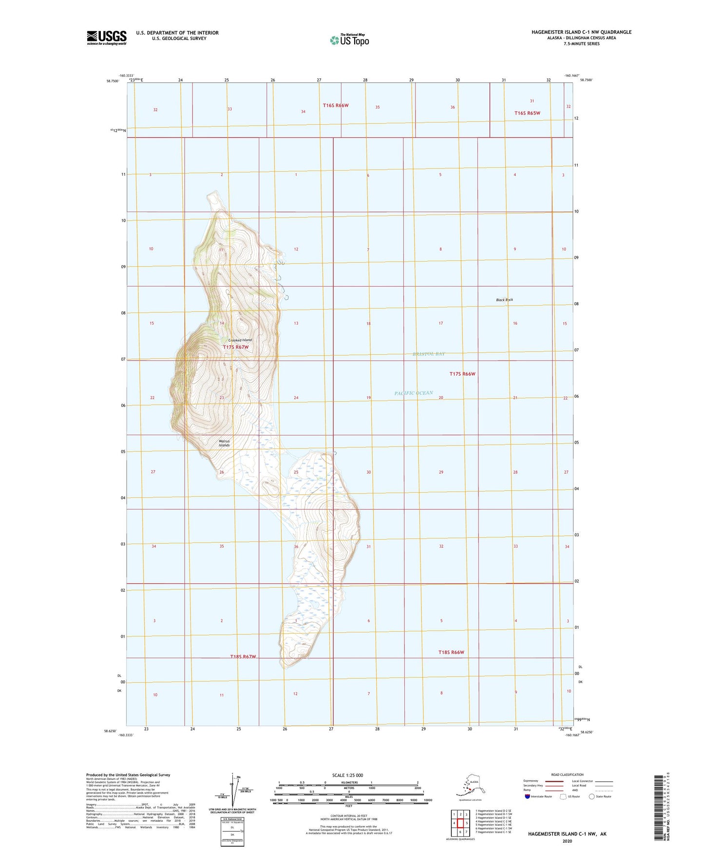 Hagemeister Island C-1 NW Alaska US Topo Map Image