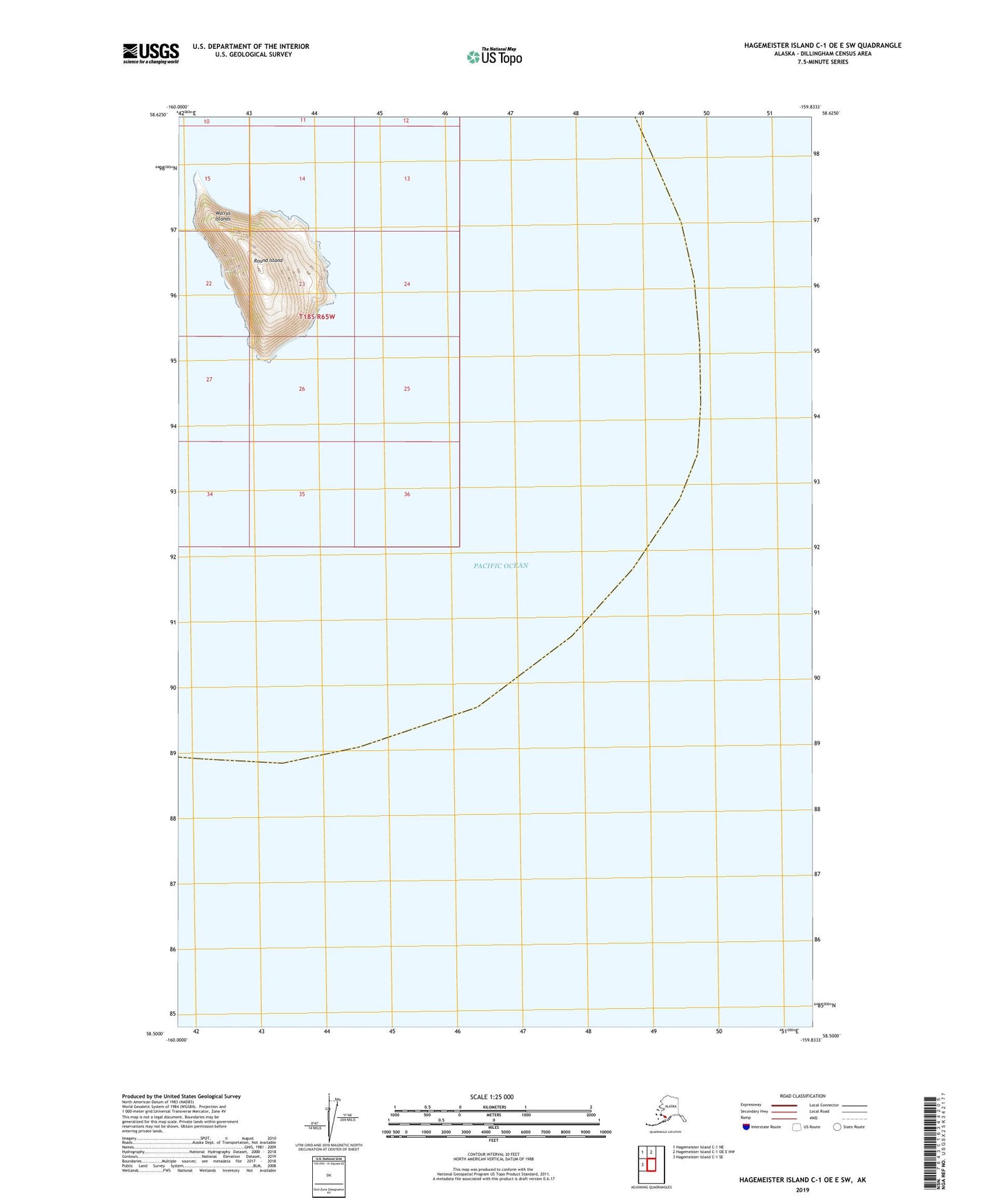 Hagemeister Island C-1 OE E SW Alaska US Topo Map Image