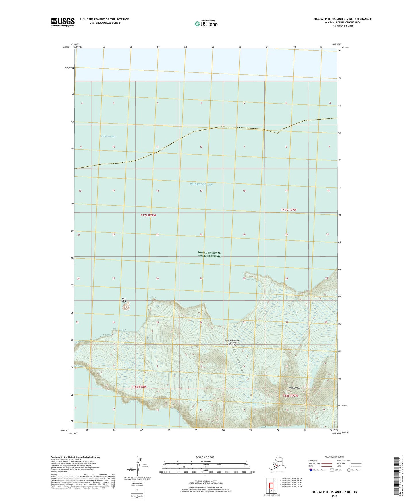 Hagemeister Island C-7 NE Alaska US Topo Map Image
