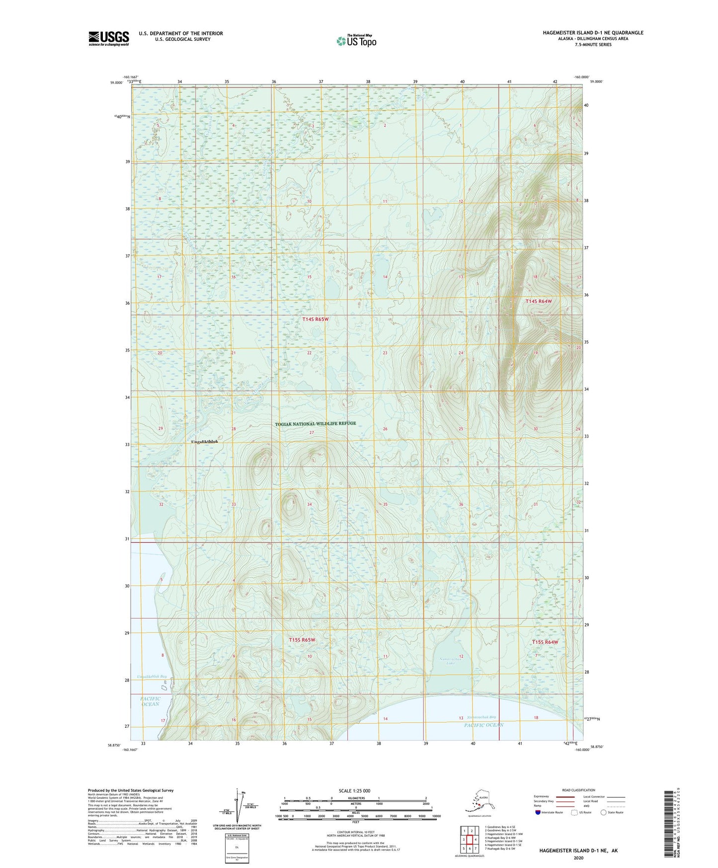 Hagemeister Island D-1 NE Alaska US Topo Map Image