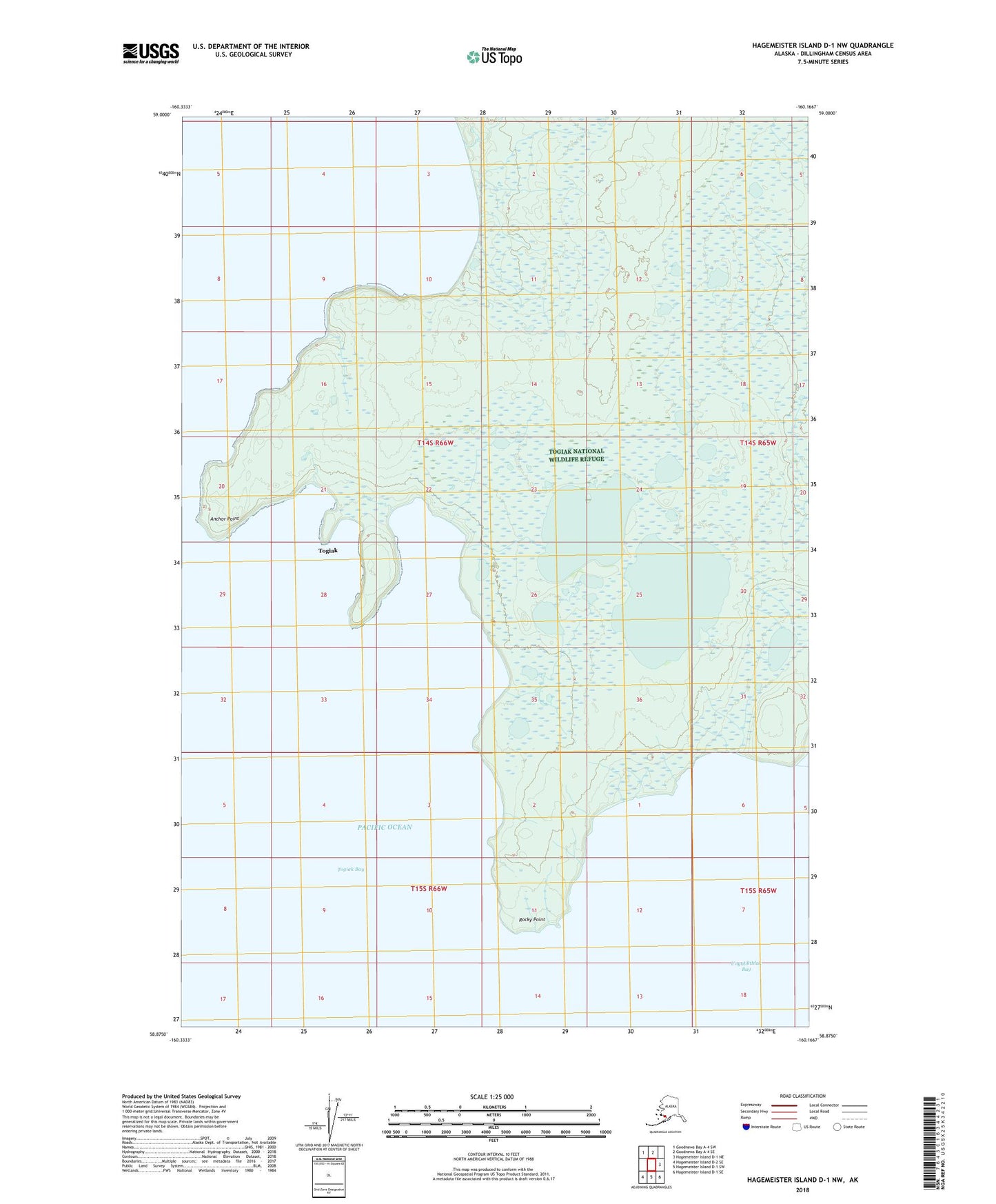 Hagemeister Island D-1 NW Alaska US Topo Map Image