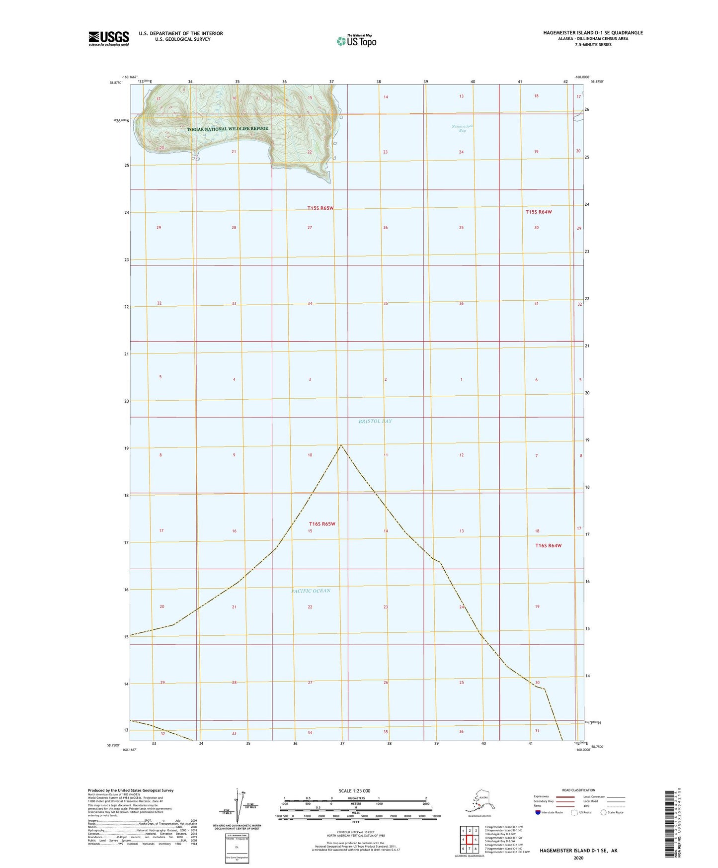 Hagemeister Island D-1 SE Alaska US Topo Map Image