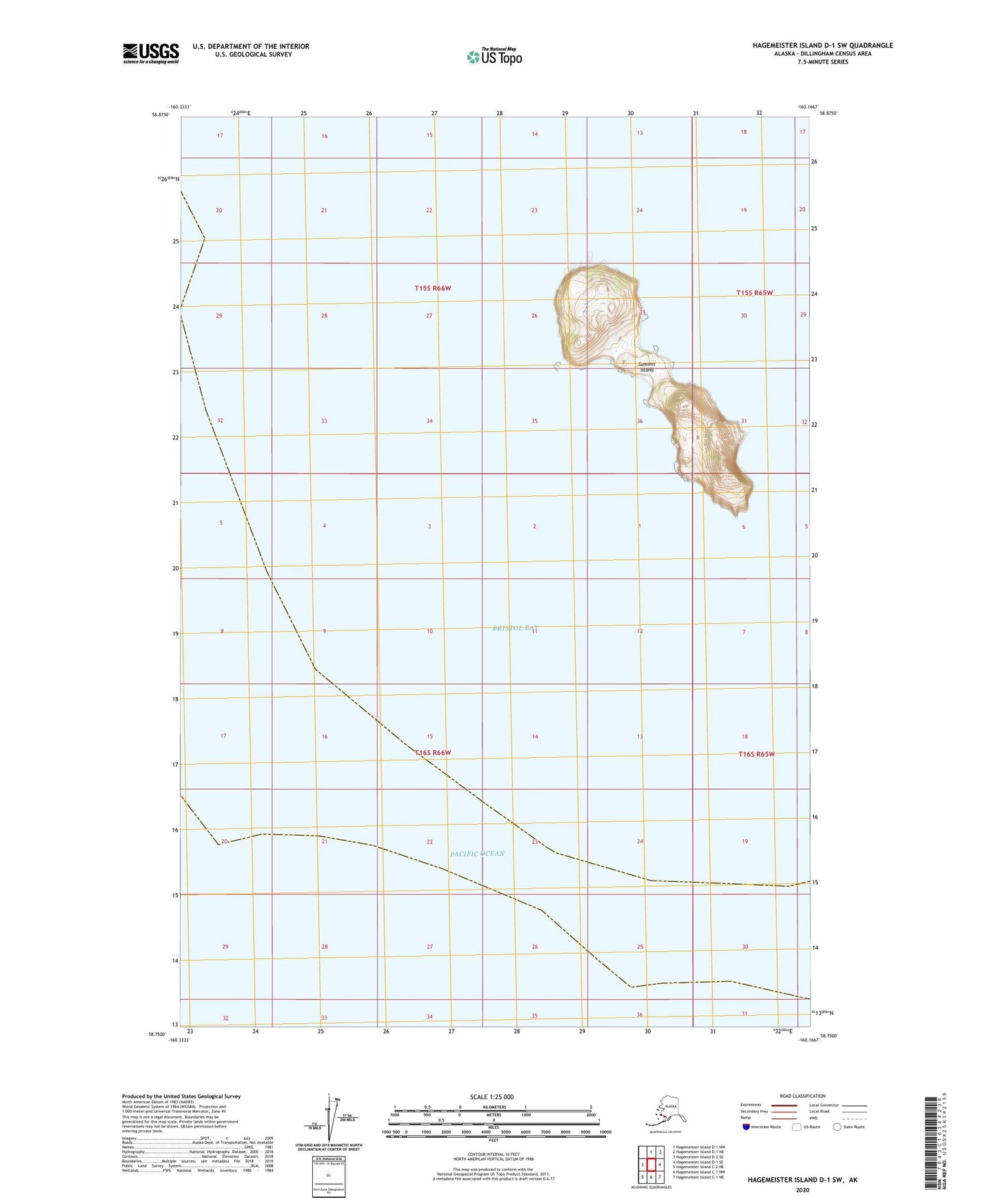 Hagemeister Island D-1 SW Alaska US Topo Map Image