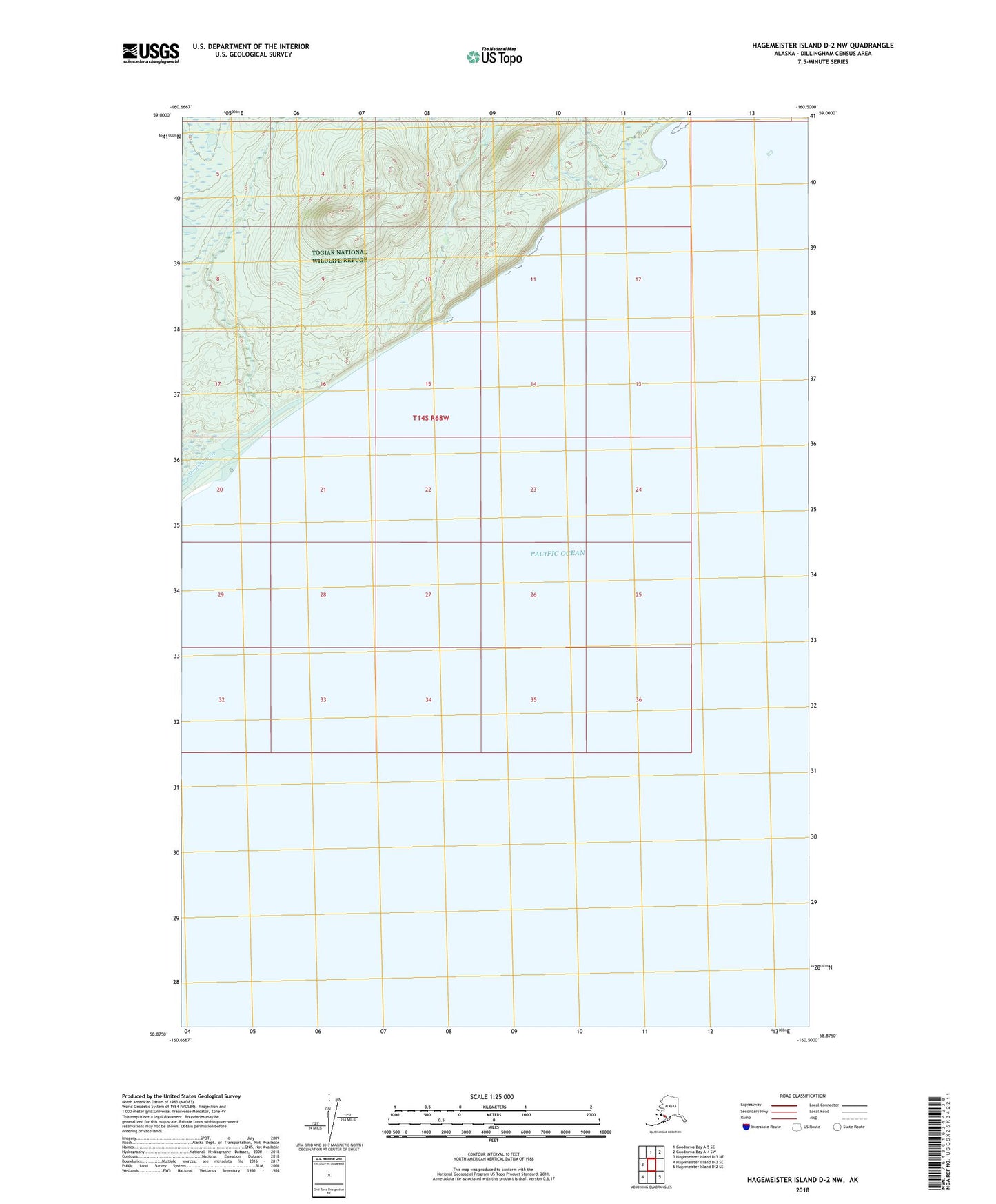 Hagemeister Island D-2 NW Alaska US Topo Map Image