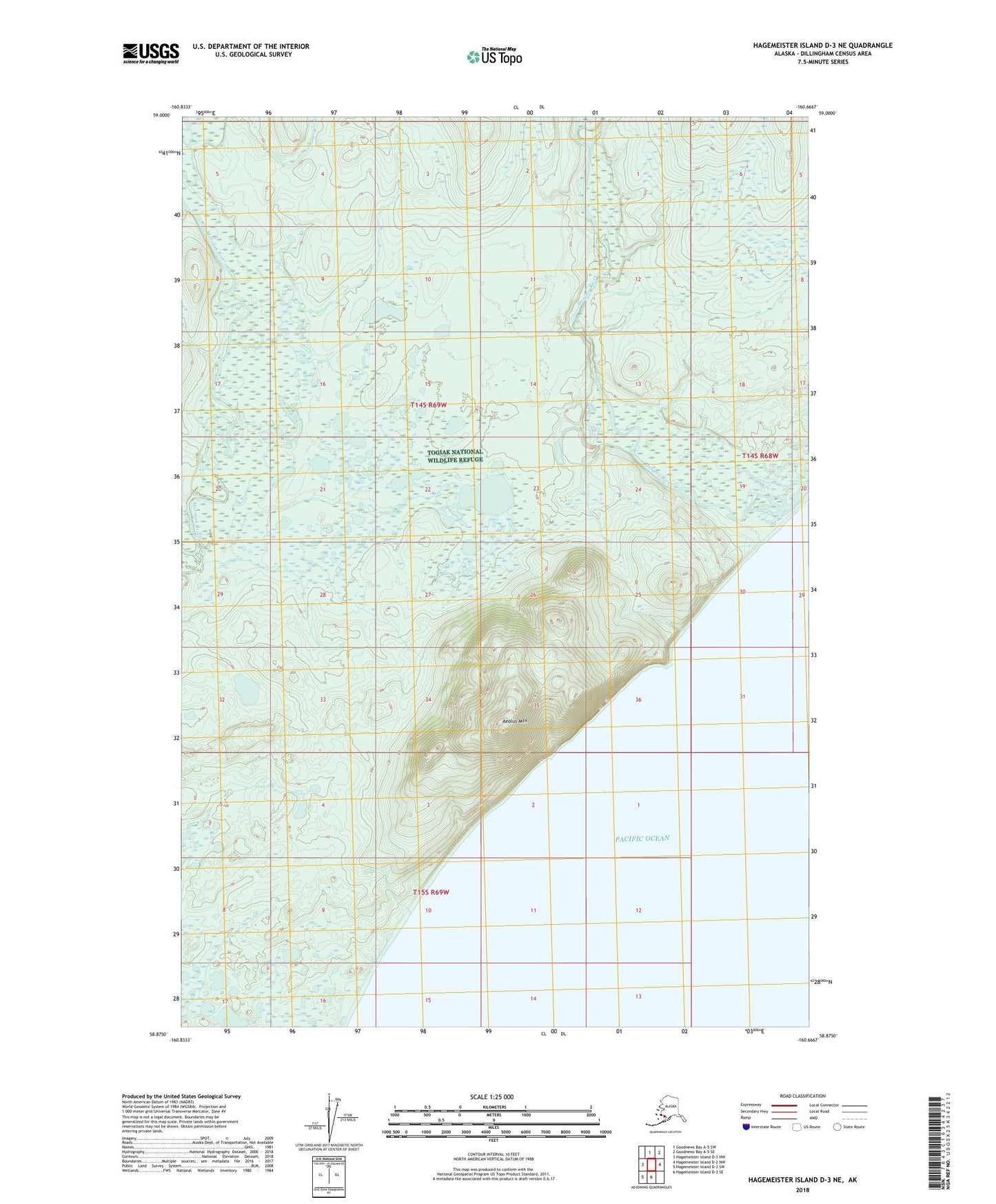 Hagemeister Island D-3 NE Alaska US Topo Map Image