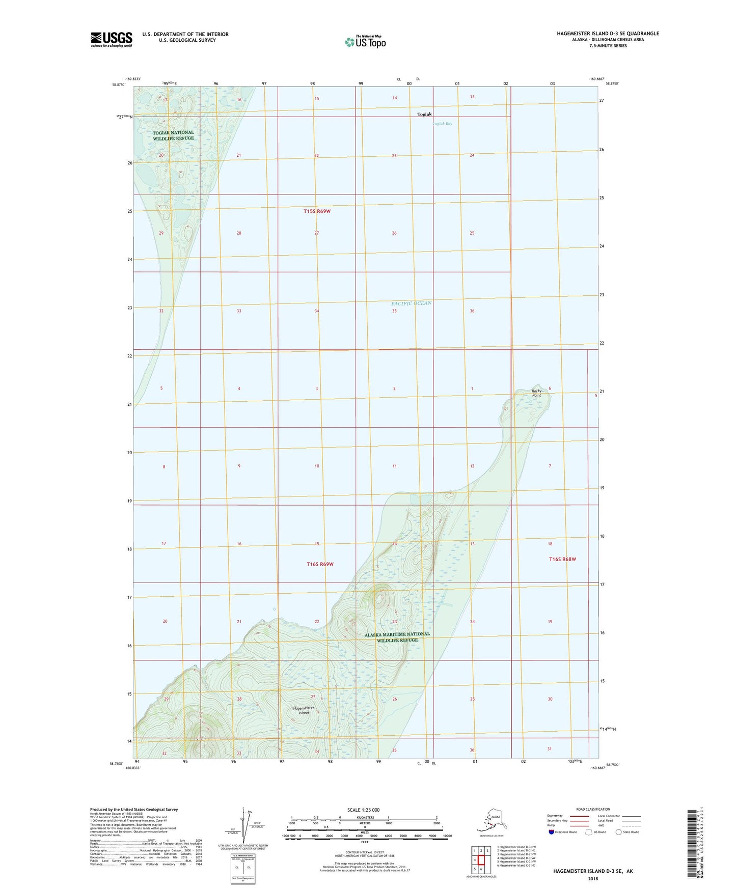 Hagemeister Island D-3 SE Alaska US Topo Map Image