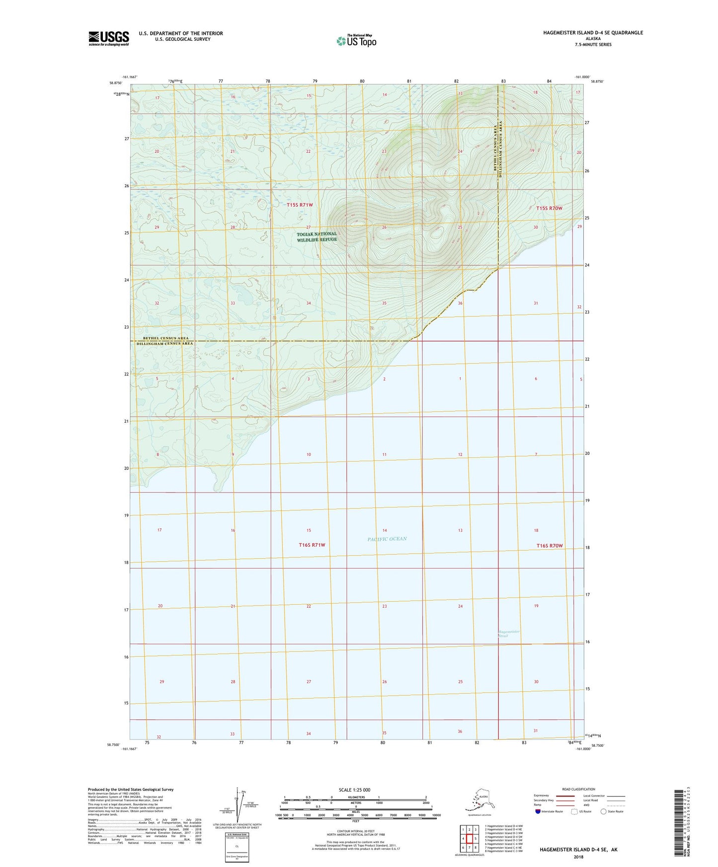 Hagemeister Island D-4 SE Alaska US Topo Map Image