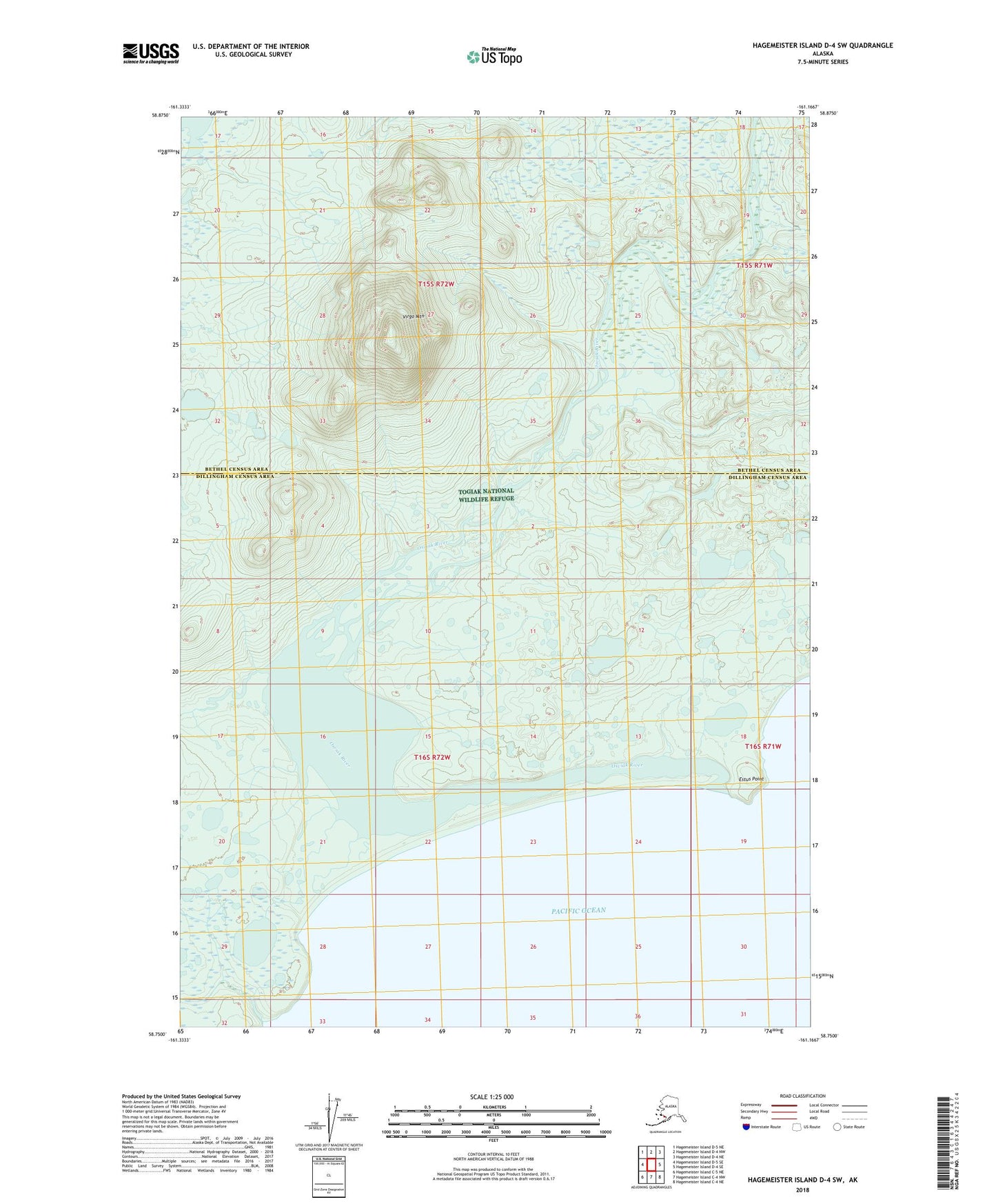 Hagemeister Island D-4 SW Alaska US Topo Map Image