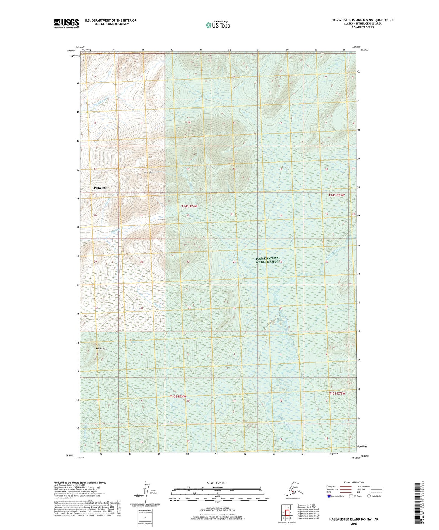 Hagemeister Island D-5 NW Alaska US Topo Map Image