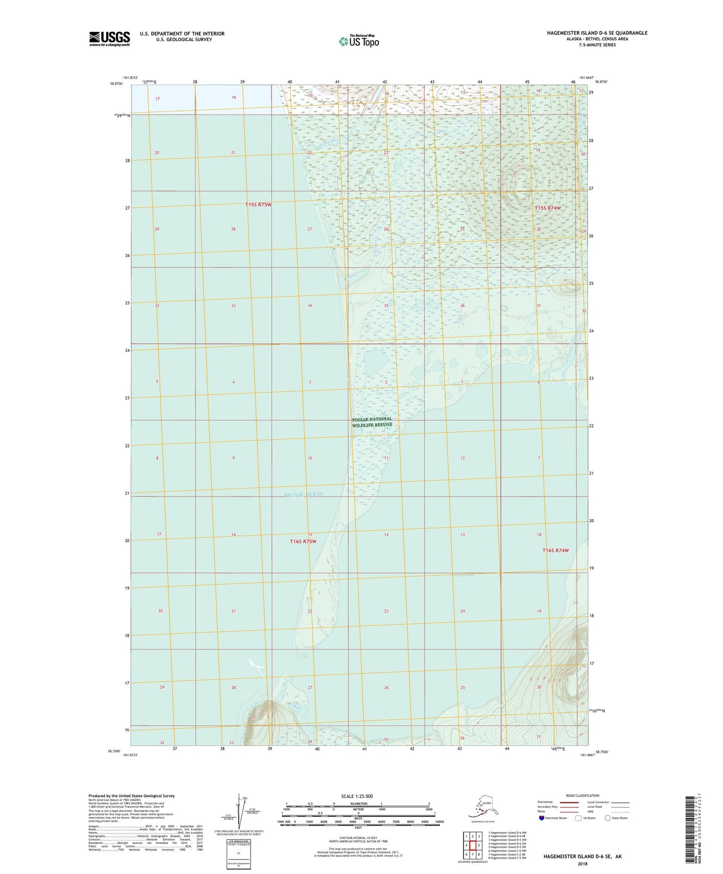 Hagemeister Island D-6 SE Alaska US Topo Map Image