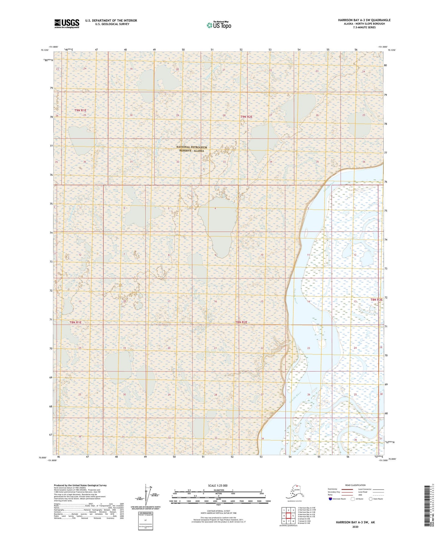 Harrison Bay A-3 SW Alaska US Topo Map Image