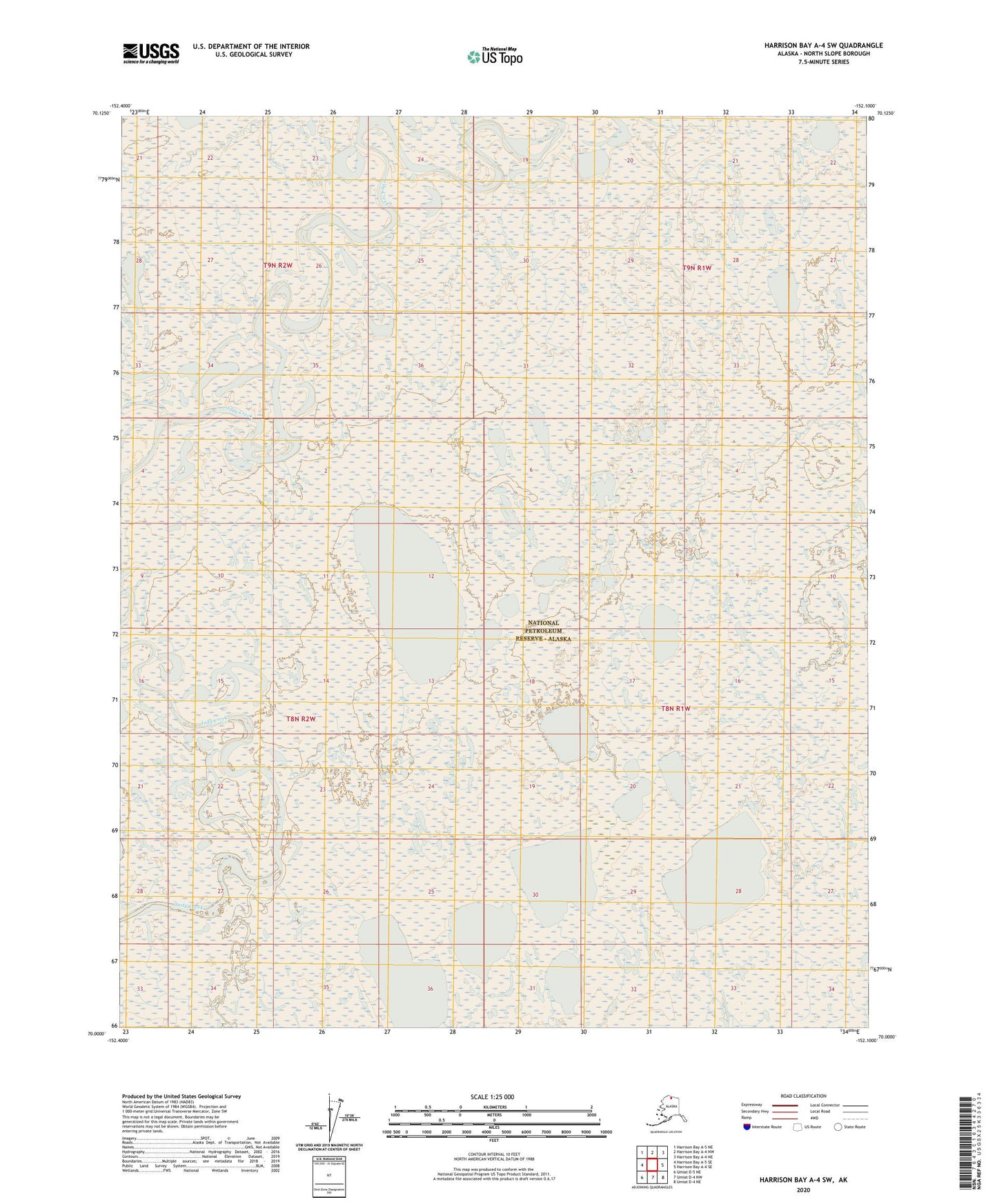Harrison Bay A-4 SW Alaska US Topo Map Image